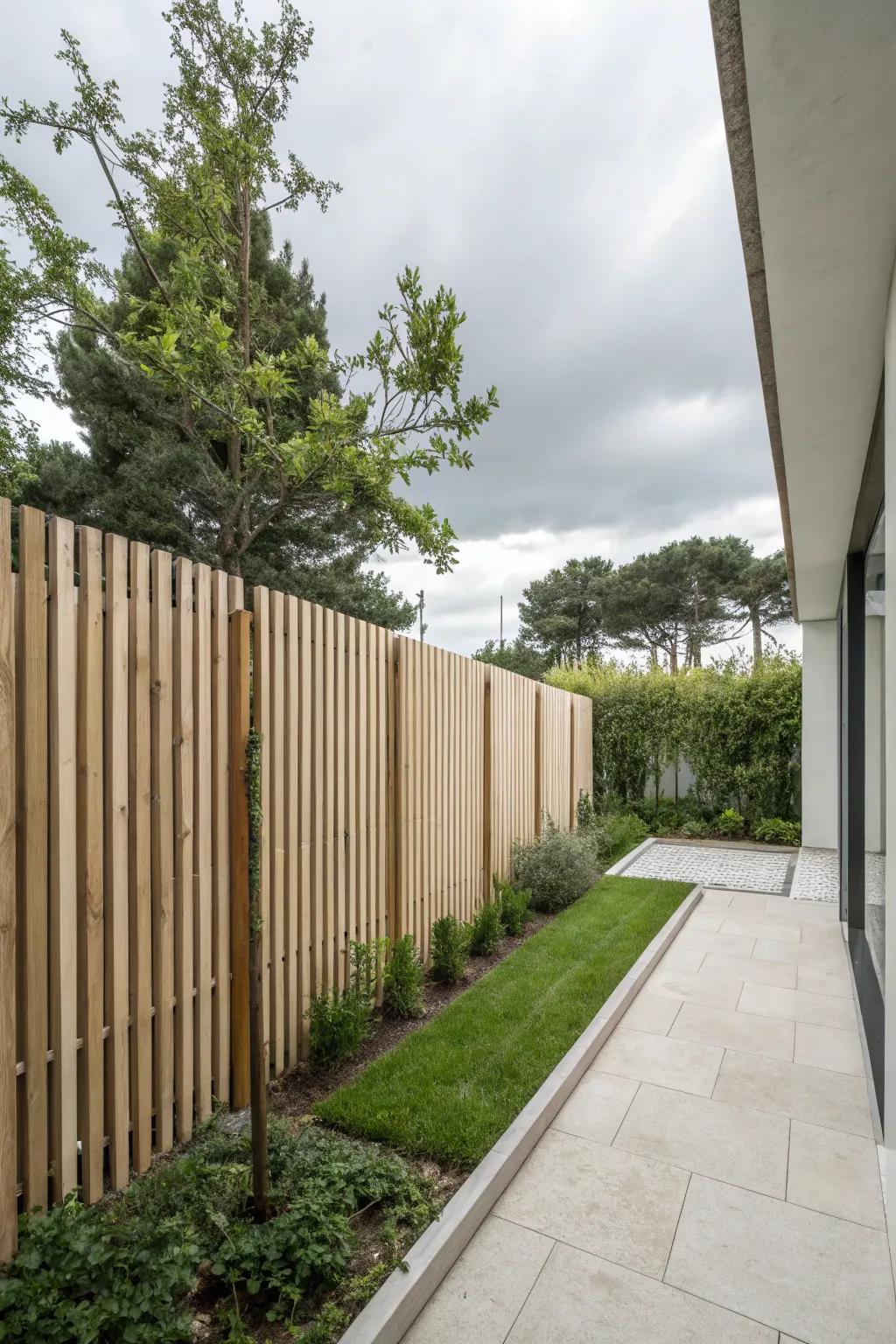 Vertical panels bring a touch of minimalism to your garden.