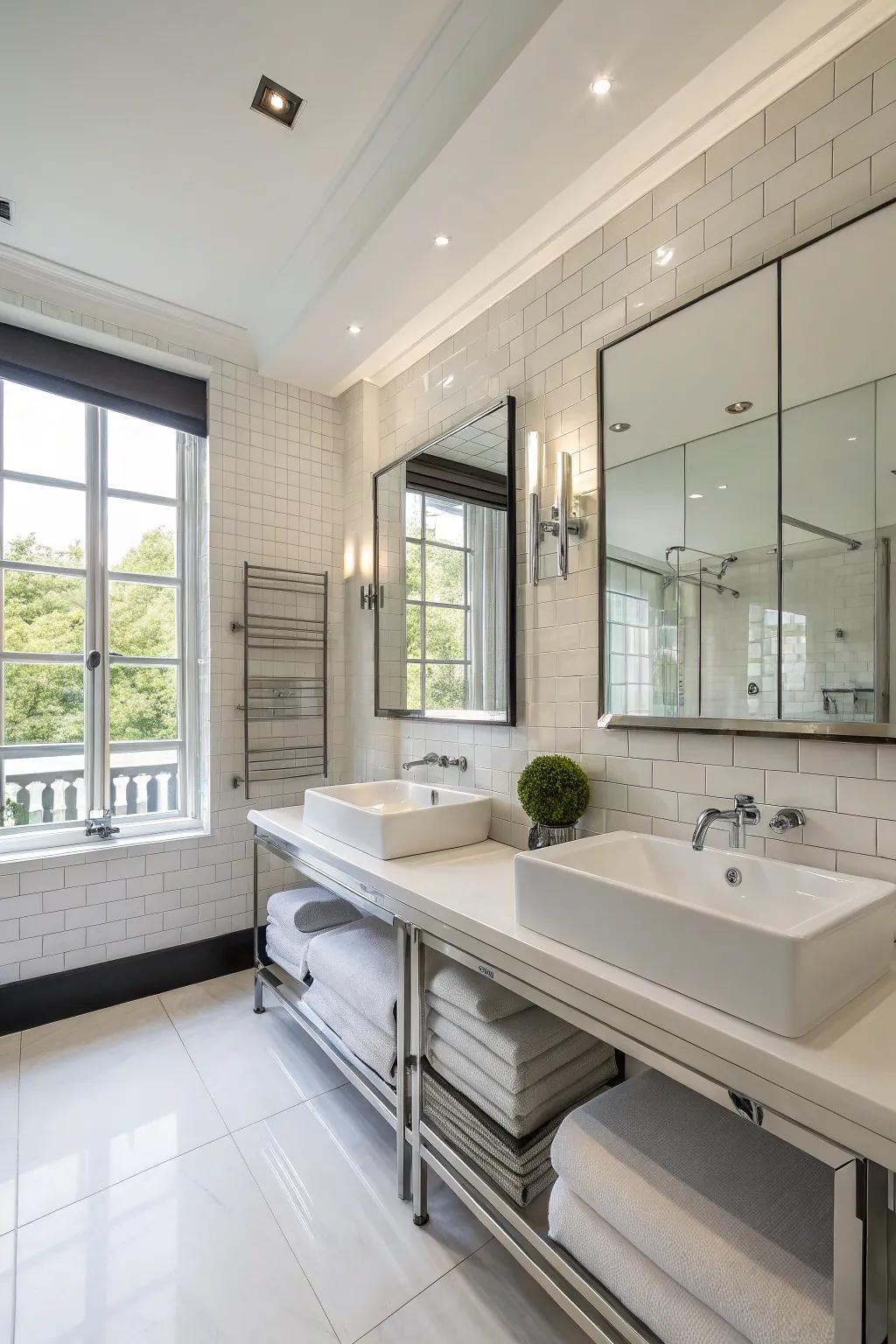 Modern design parts create a stylish and easy-to-maintain bathroom.