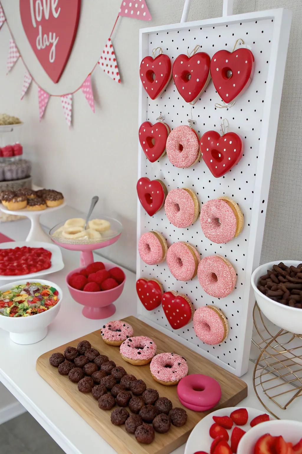 A donut bar brings a sweet treat to your party setup.