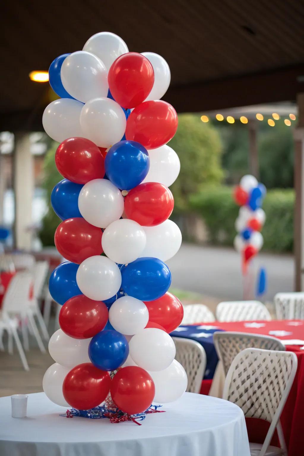 A spirited balloon display introducing a celebratory mood.