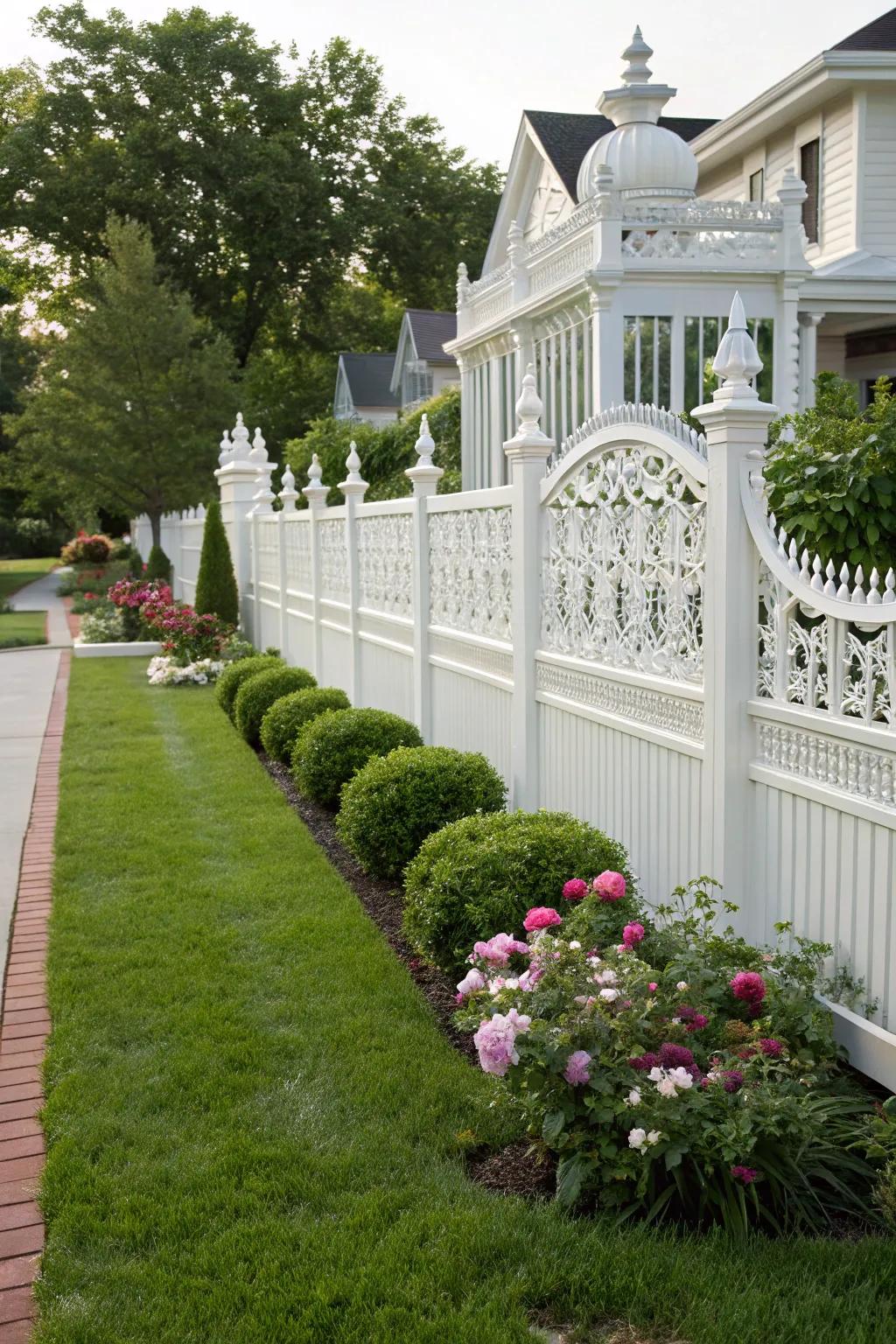 Historical charm with modern vinyl fencing.