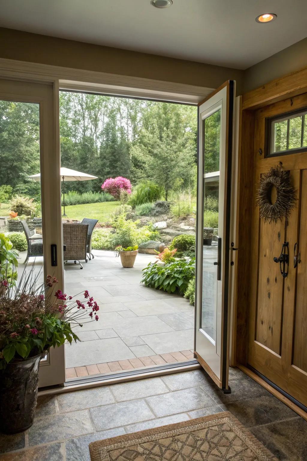 Direct and inviting entry to outdoor spaces.