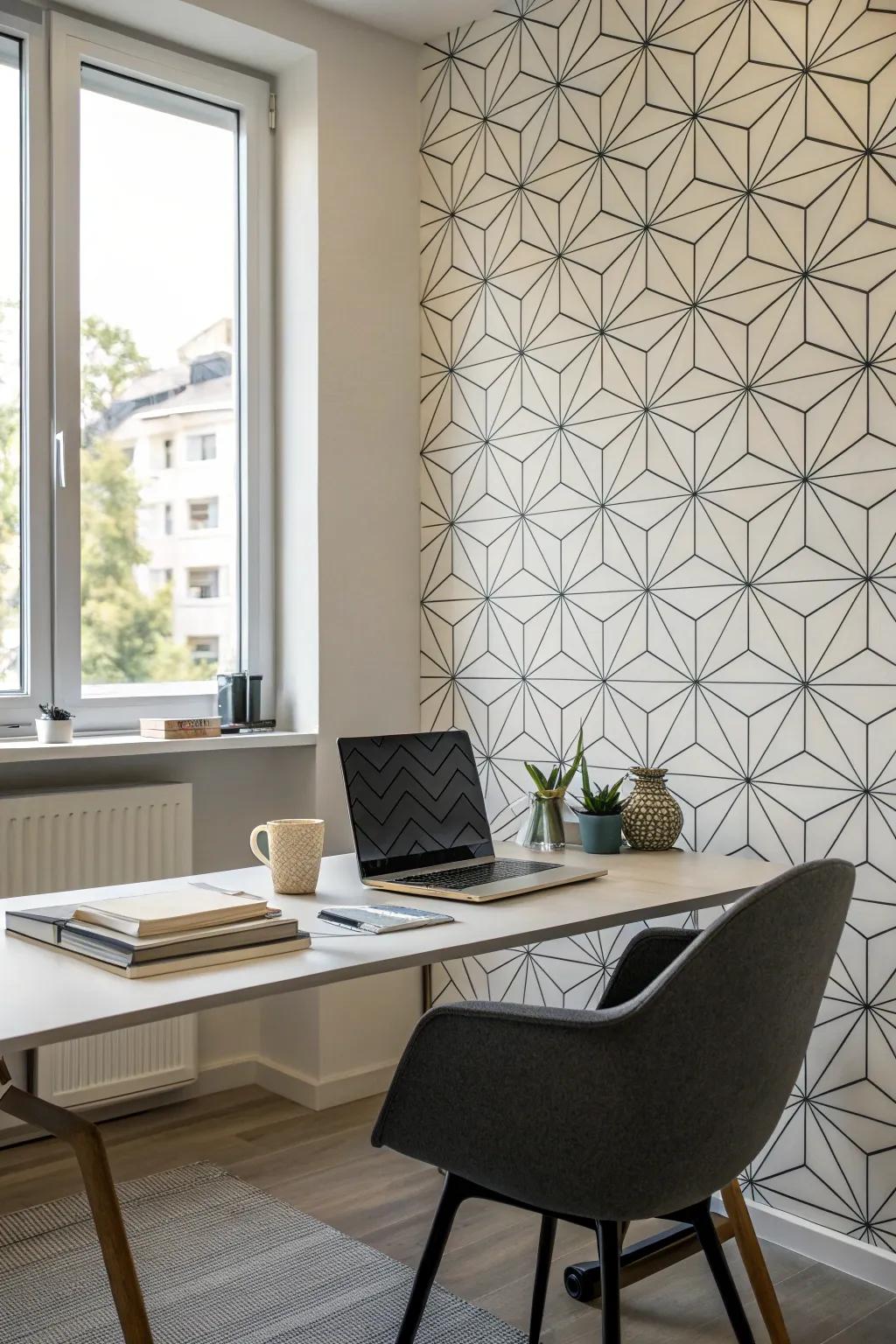 Geometric patterns bring a smooth and current feel.