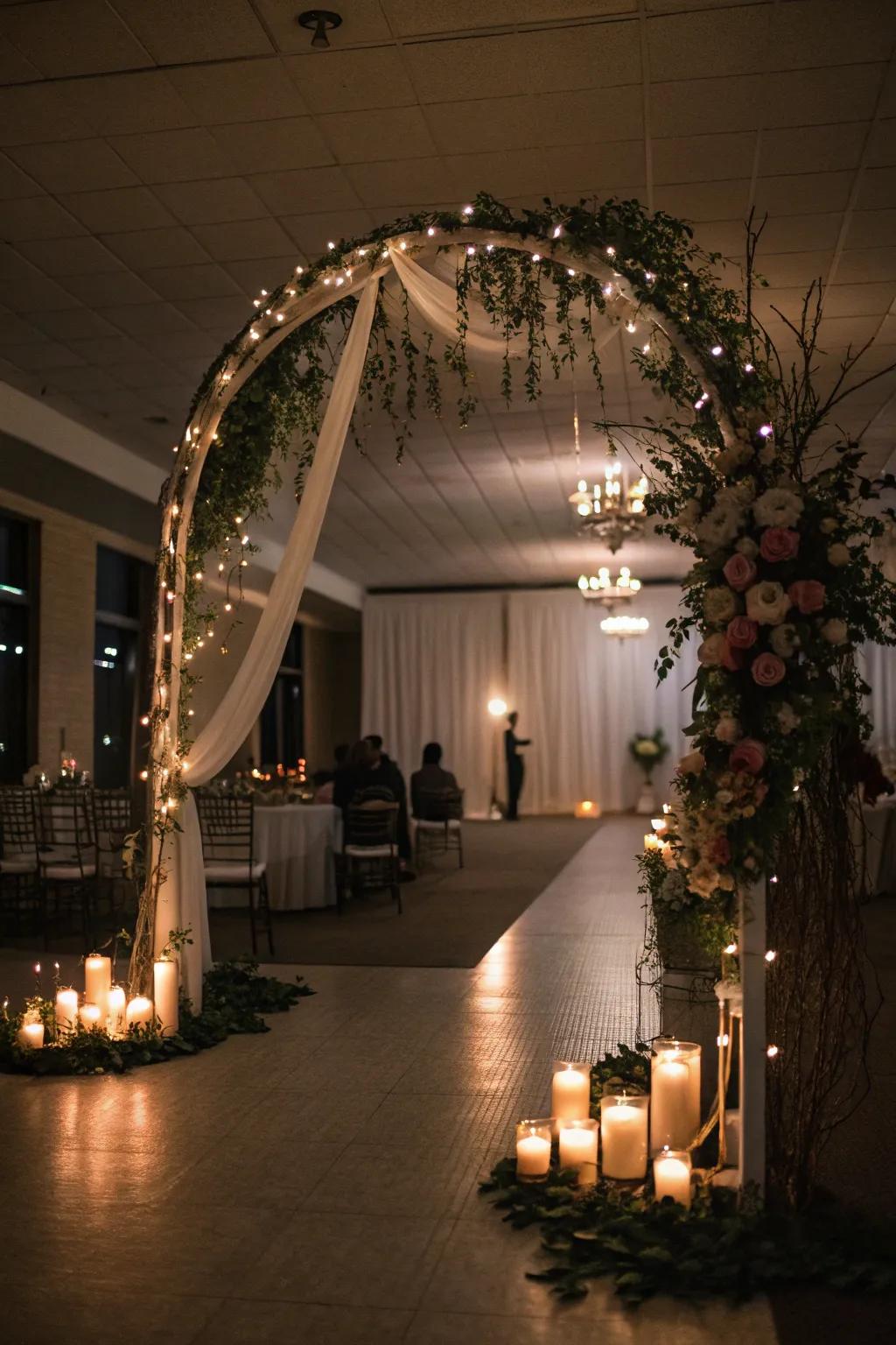 Passionate lighting using decorative lights builds a magical glow.
