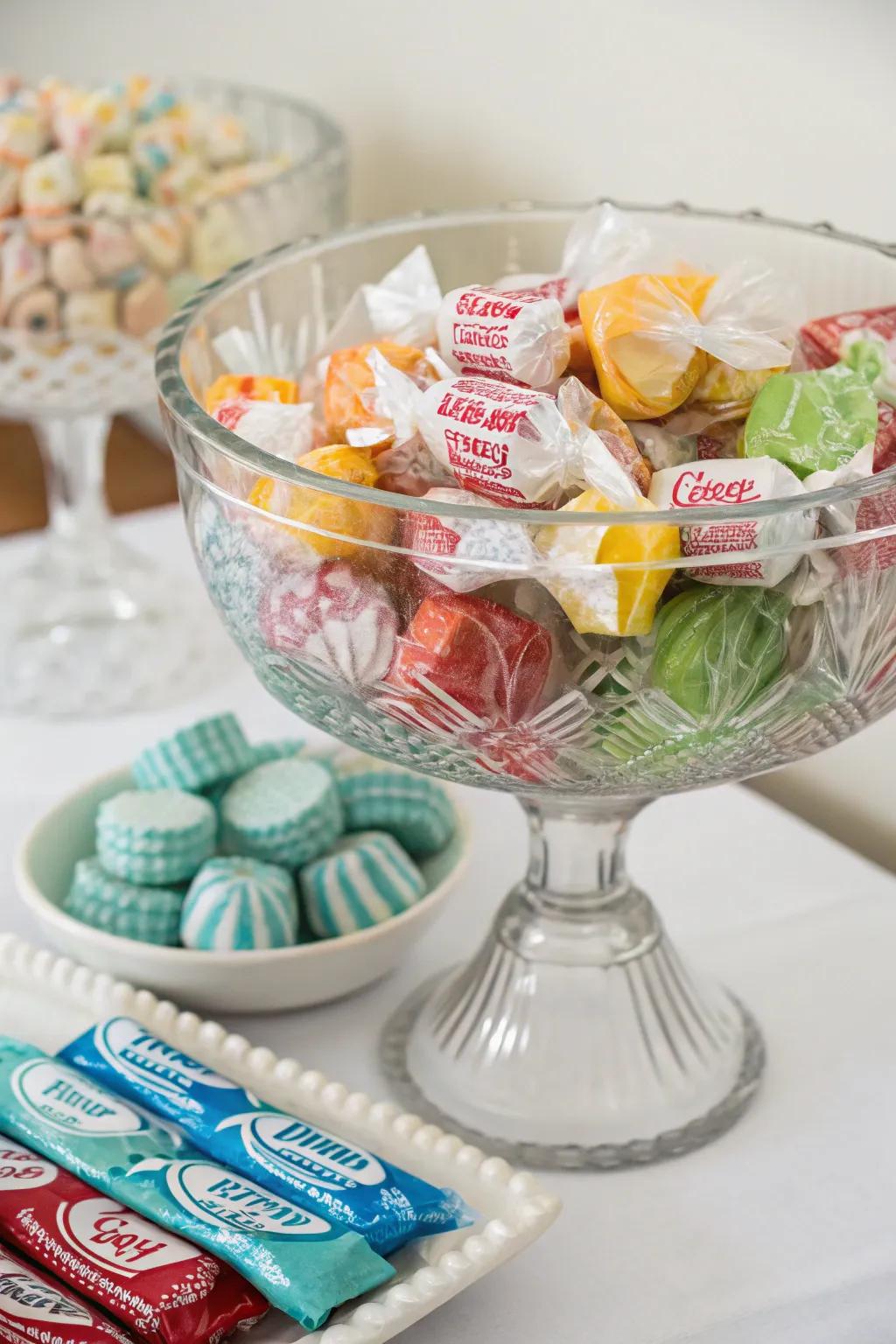 Mints and gum provide a quick refreshment for guests.