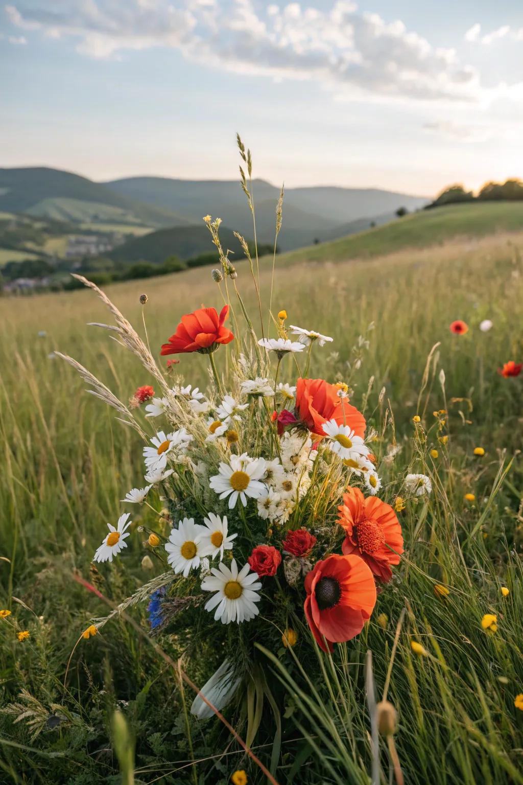 Playful meadow bloom bunch embodying carefree beauty