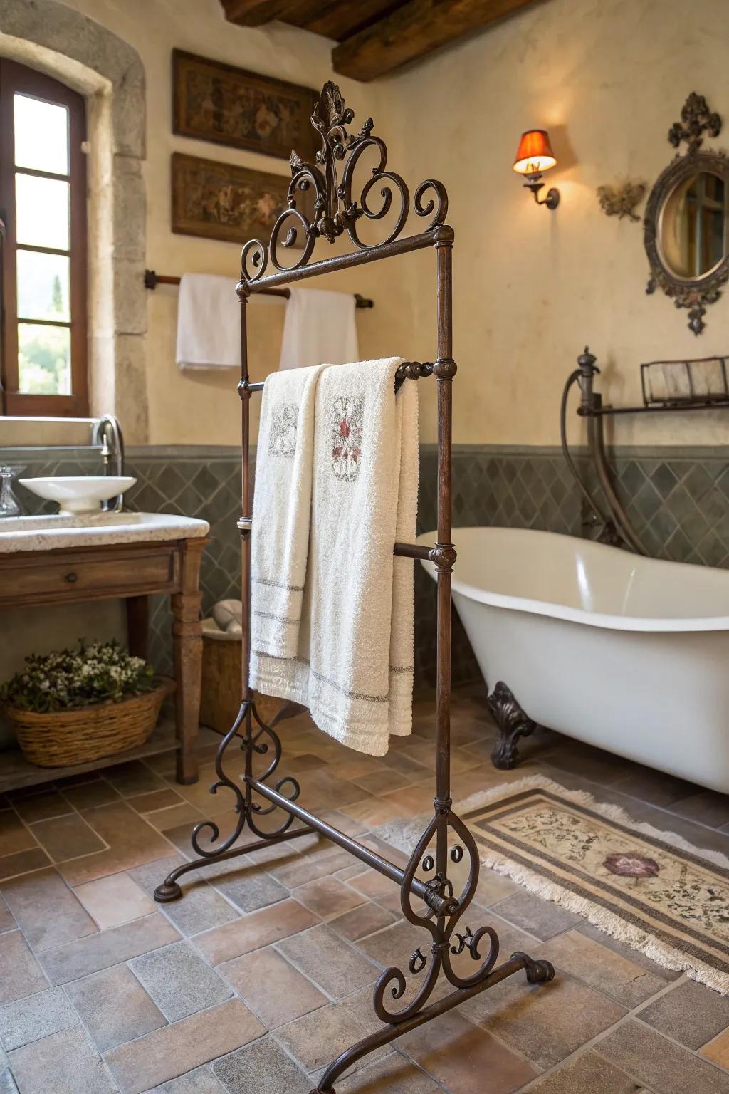 Metal accents add an authentic countryside element.