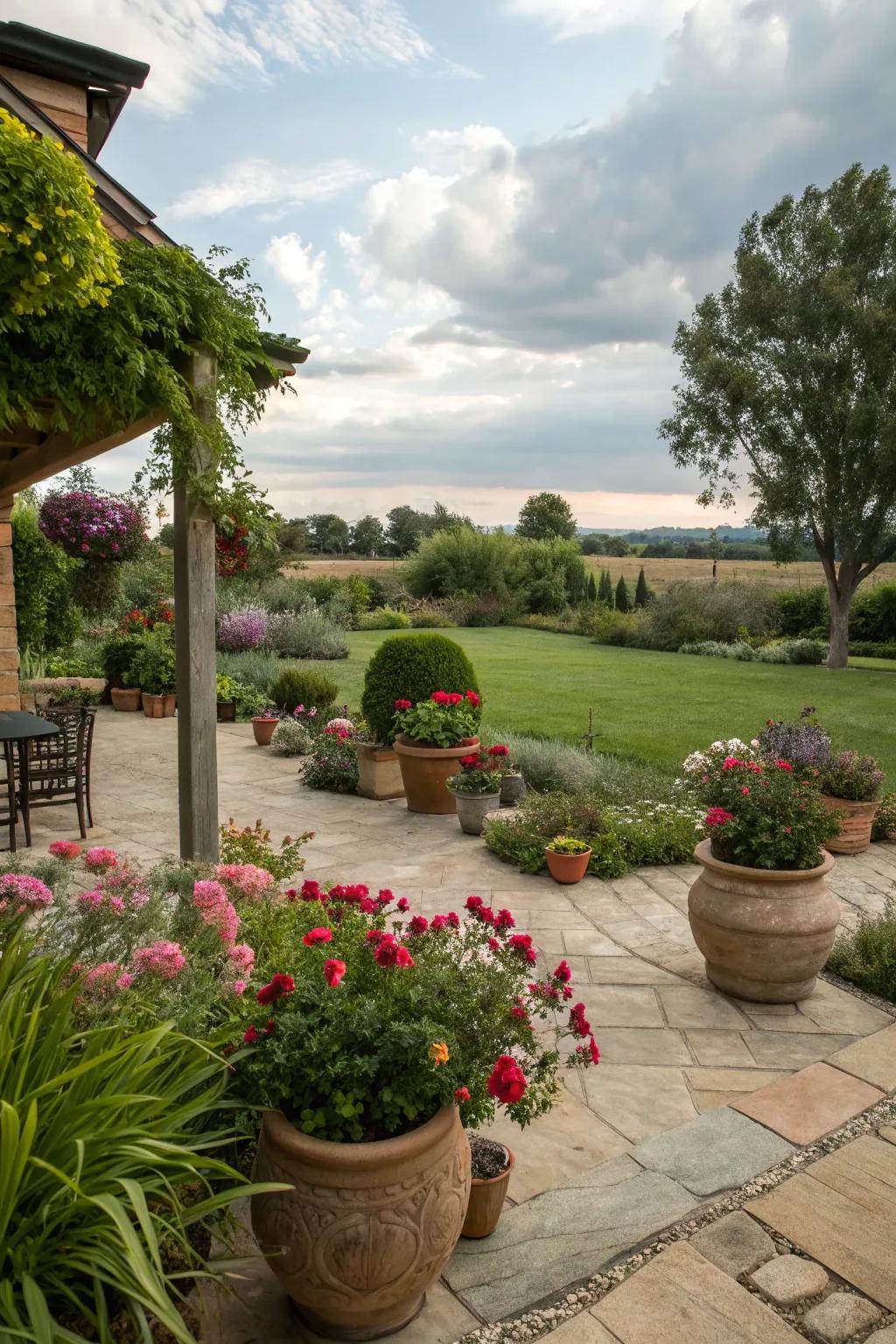 Greenery makes the patio’s natural beauty even better.