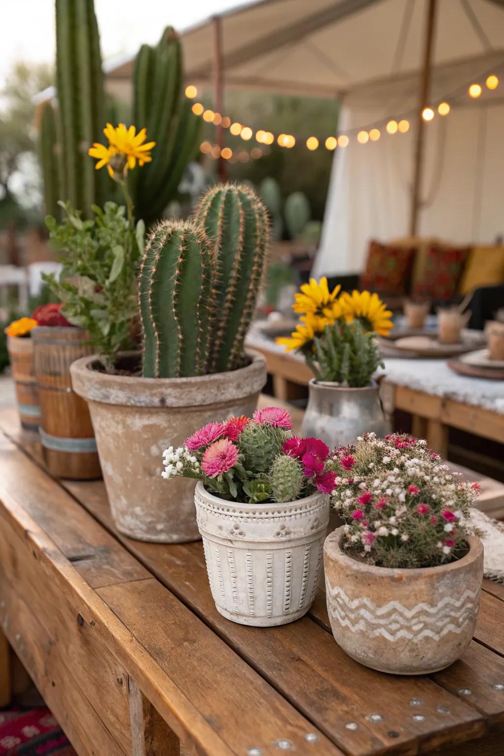 Succulents and native blossoms bring the desert's beauty indoors.