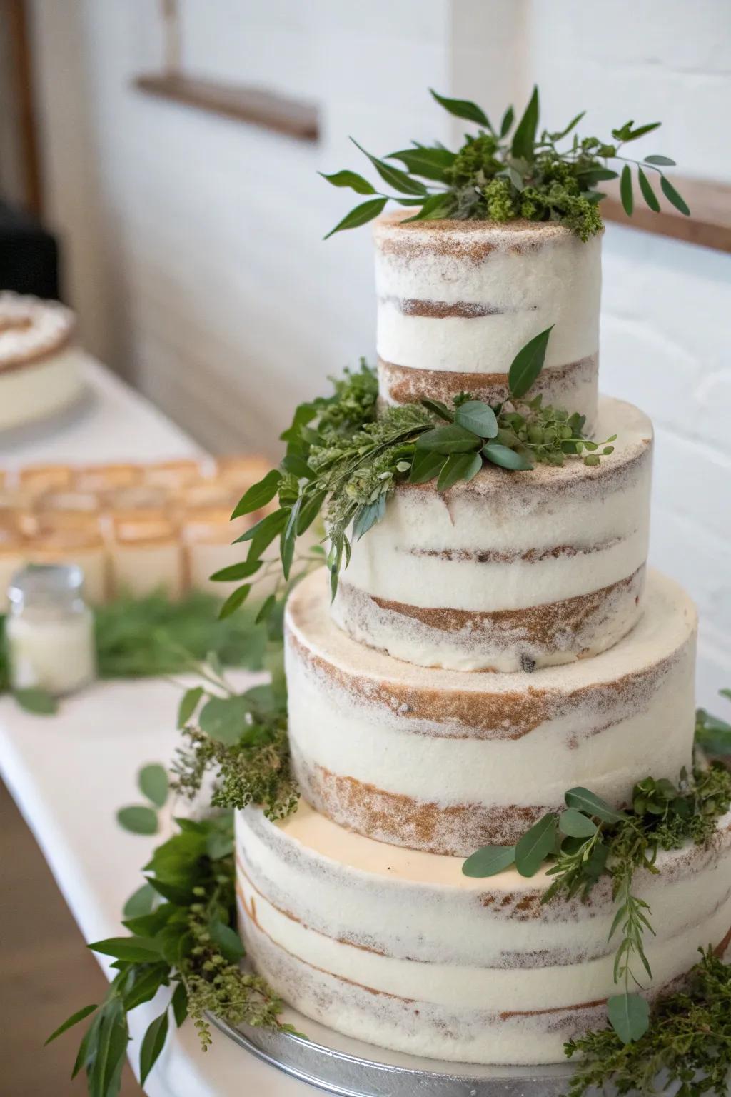 Simple cake with rustic elegance.