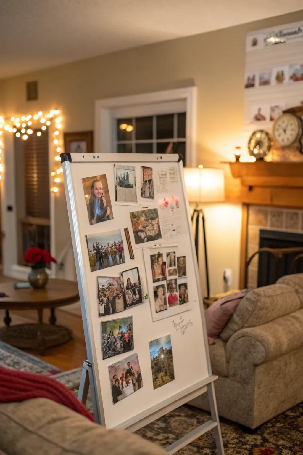 A photo collection whiteboard exhibiting beloved memories.