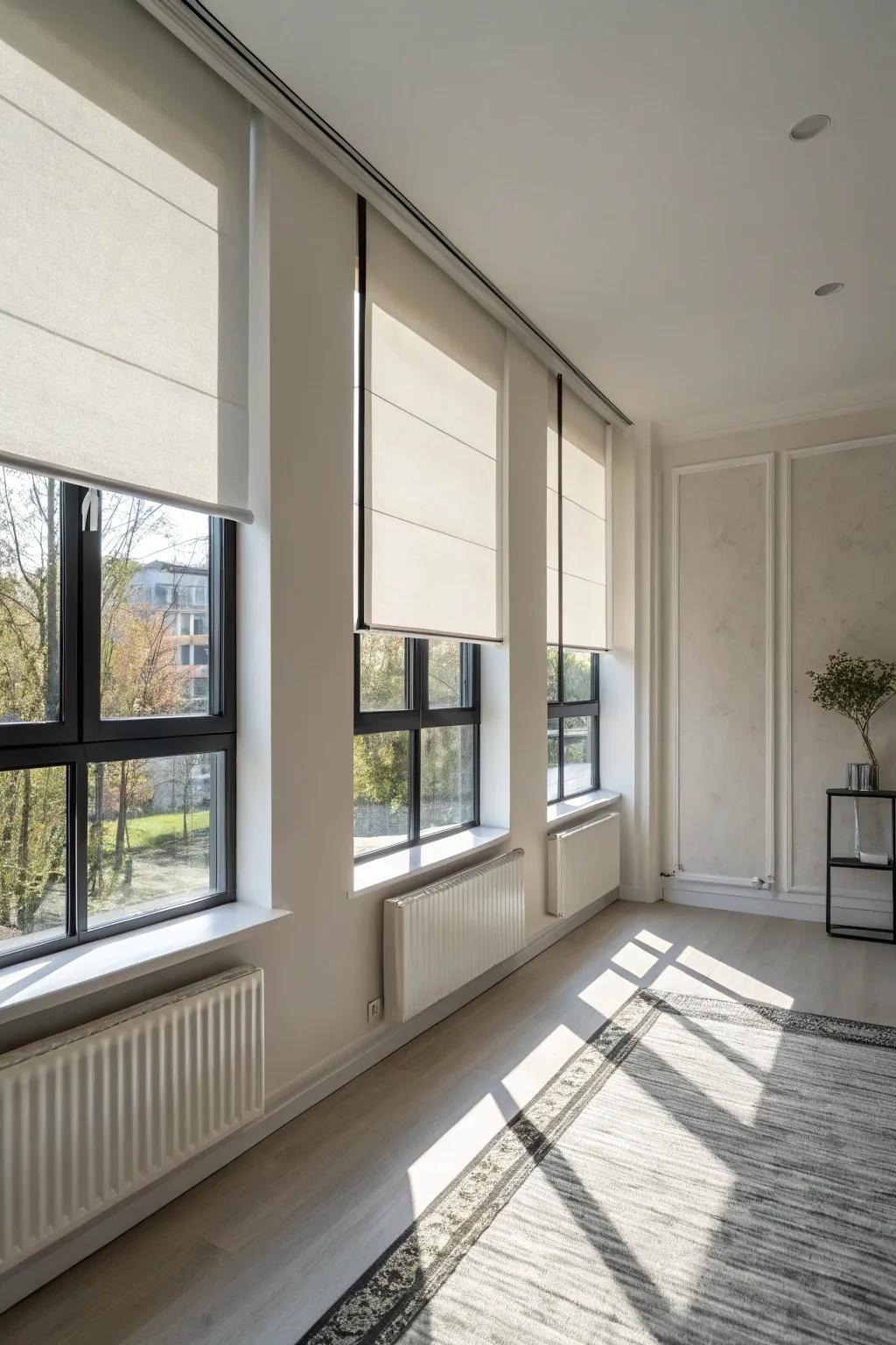 Uncluttered coiling coverings magnifying the simplicity in a study.