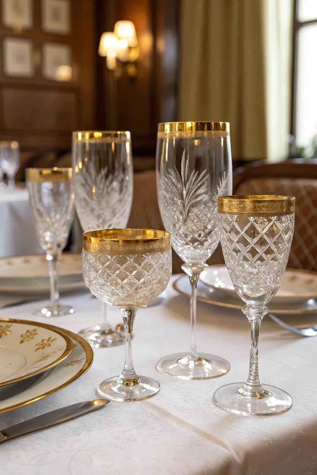 Beautiful glassware enhances the elegance of your wine table.