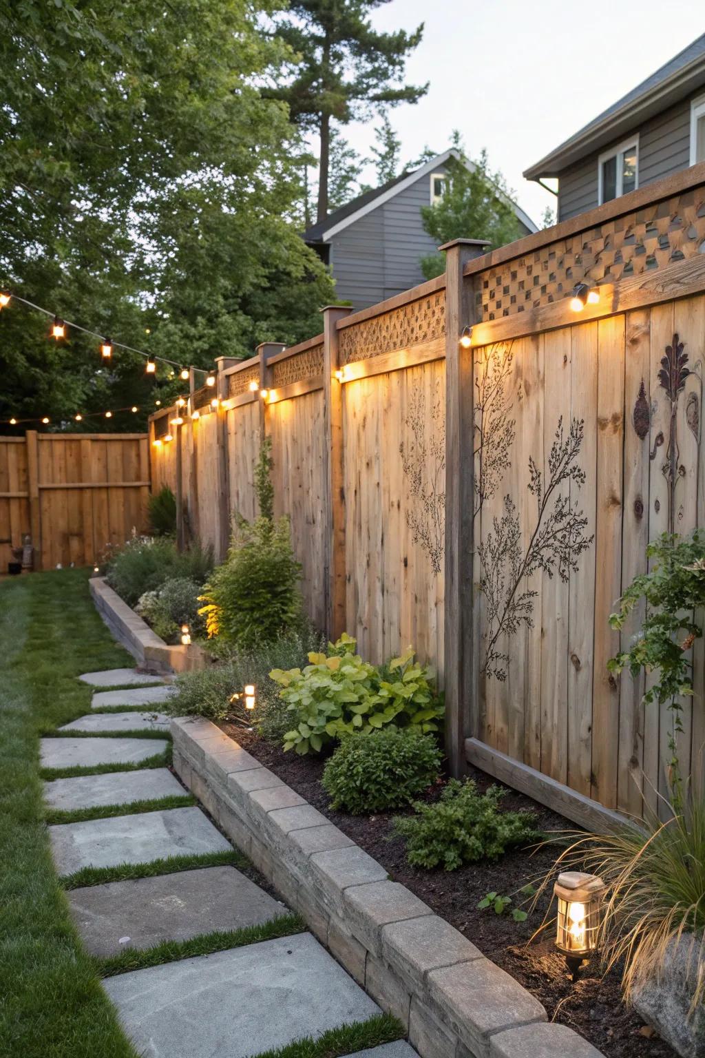 Decorative elements turn fences into gorgeous focal points.