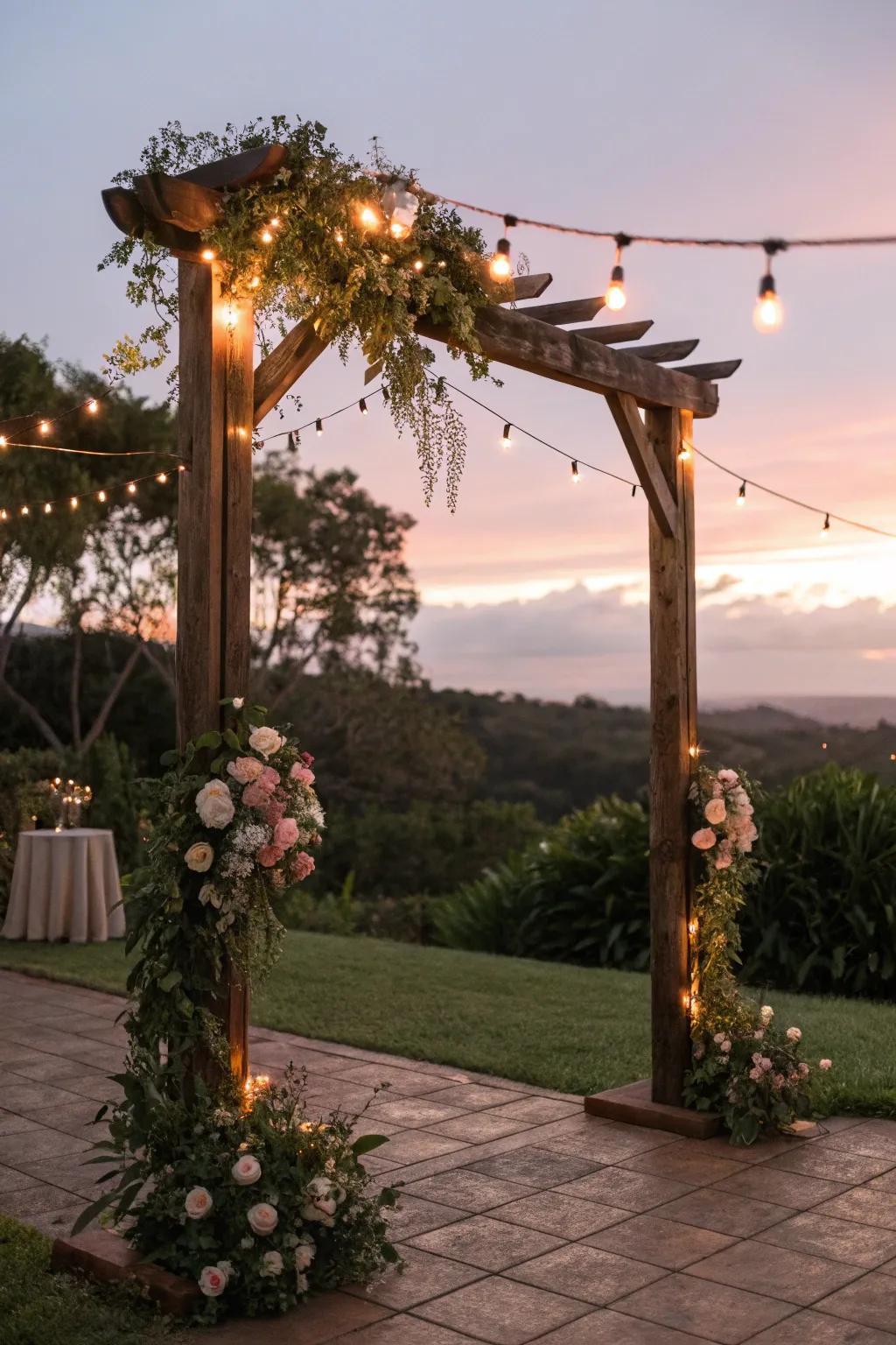 Twinkling illumination cables create a magical, fairy-tale ambiance.