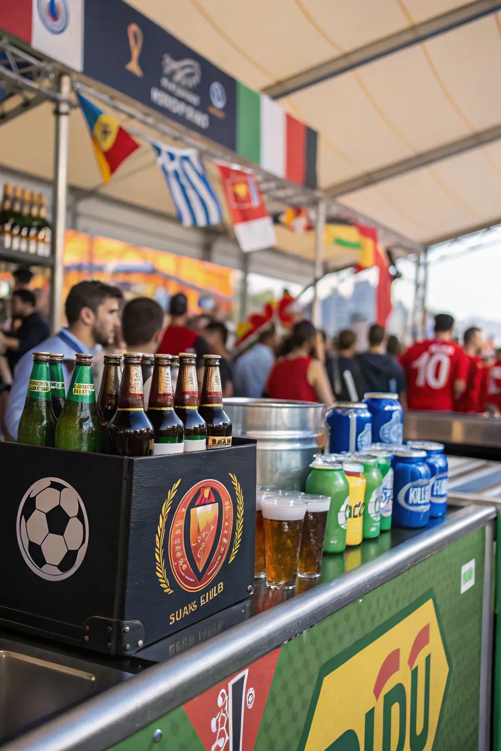 A beverage station presenting a sample of global flavors.