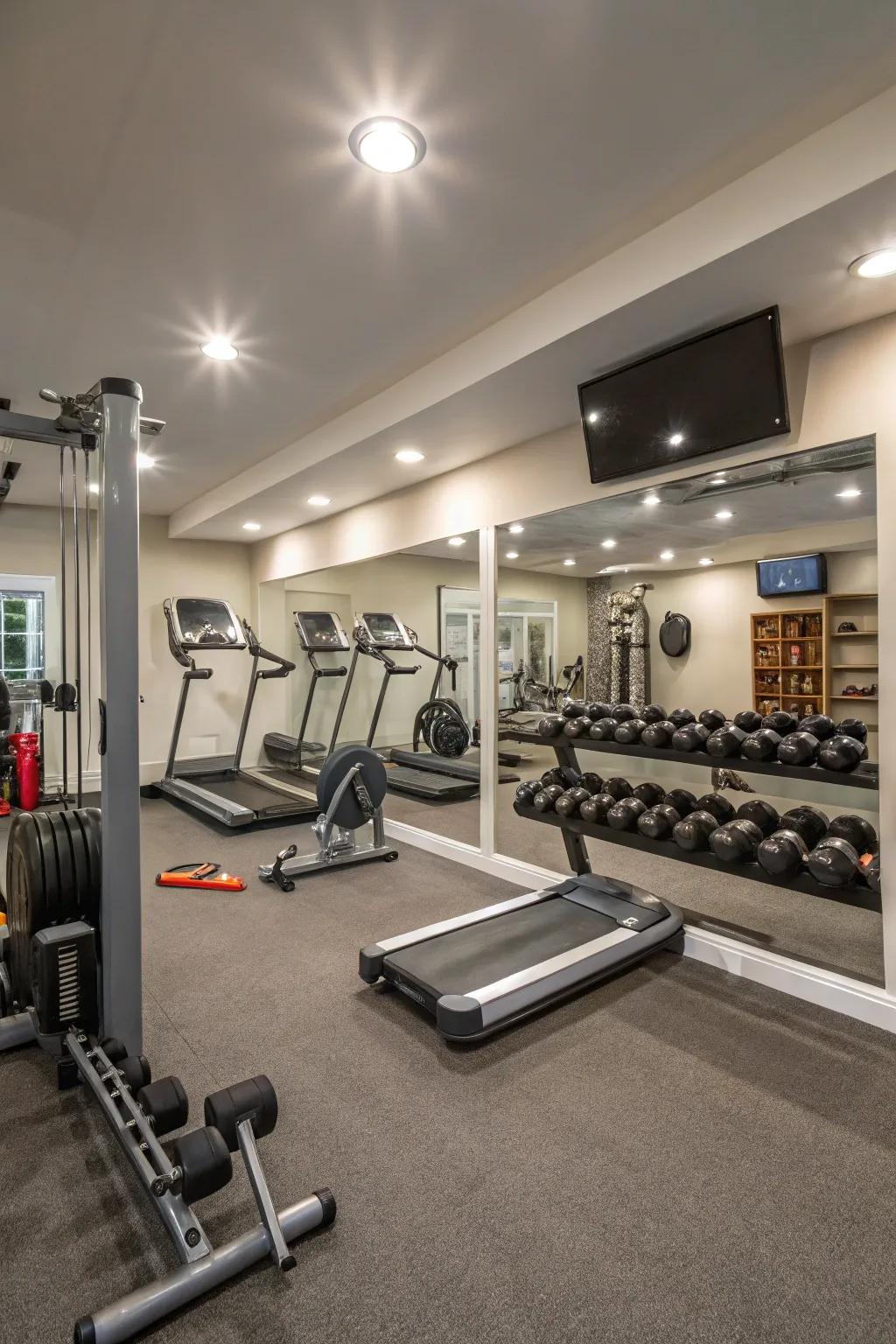 Stay active and healthy with an accessible home gym arrangement.