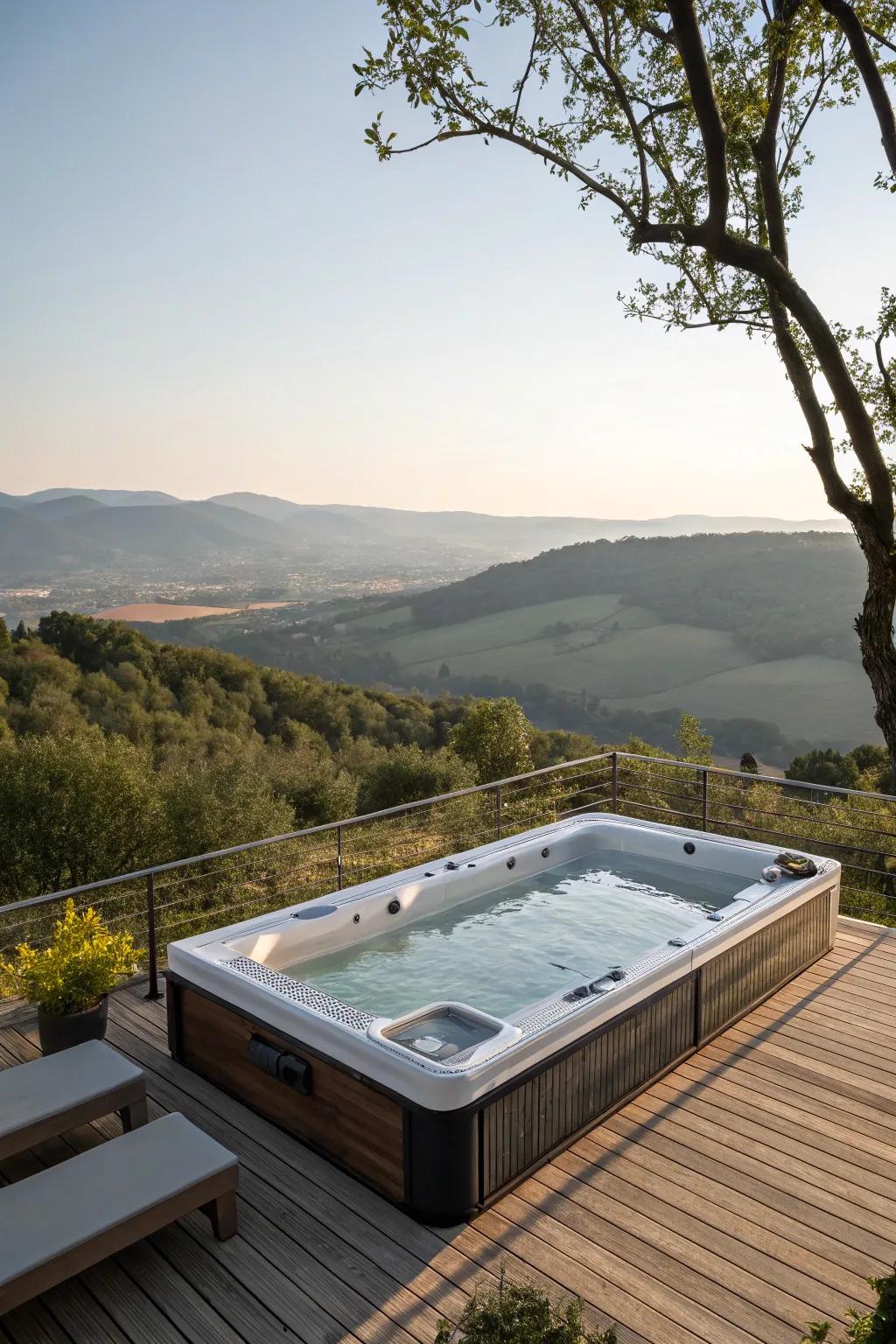 Raised designs highlight your swim spa as a visual centerpiece.