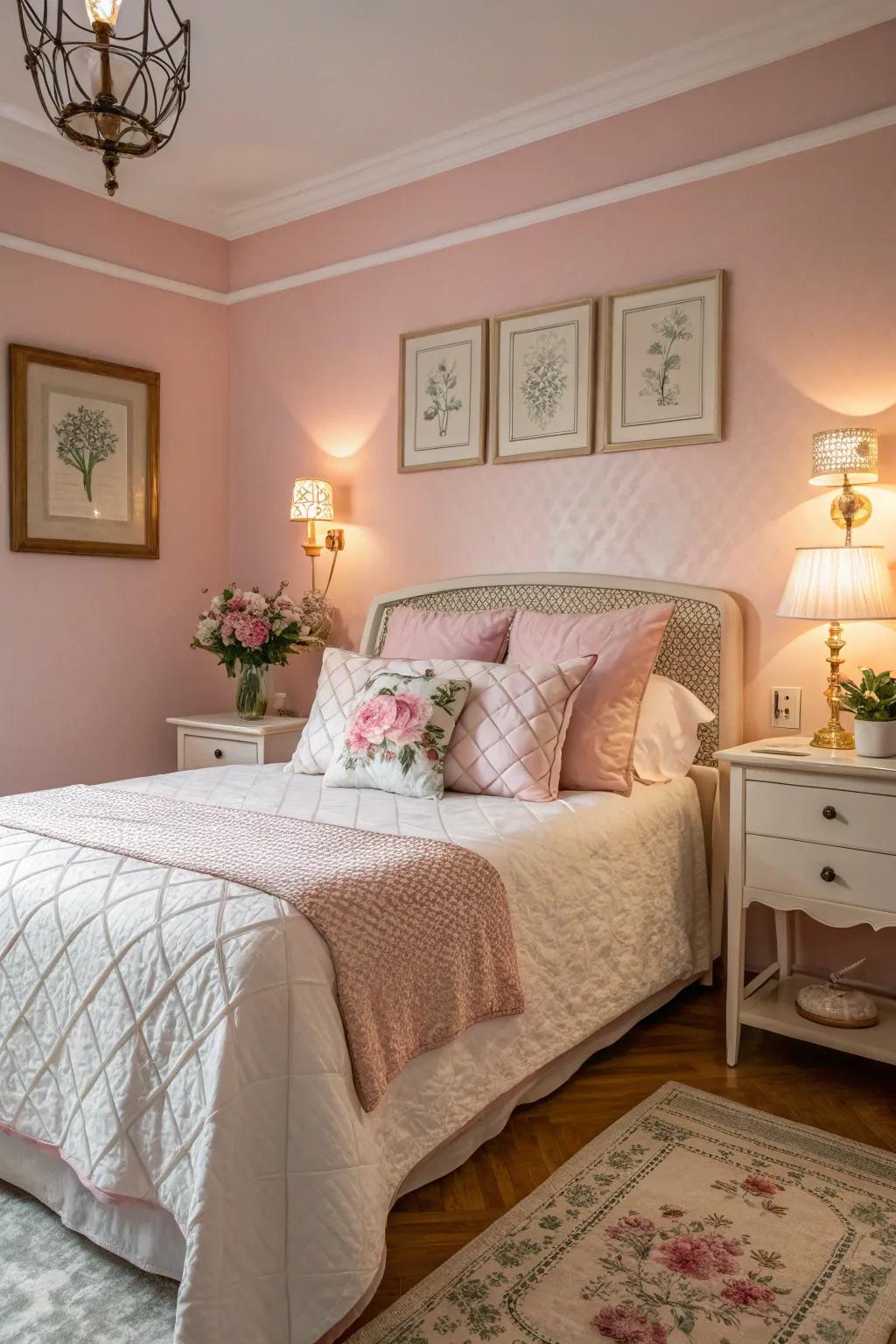Delicate tones create a soothing vibe in the spare room.