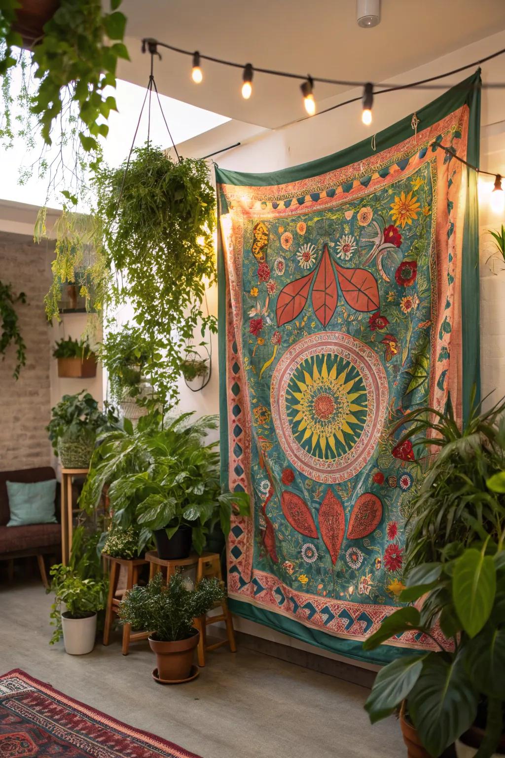 Plants breathe life into wall hanging decor.