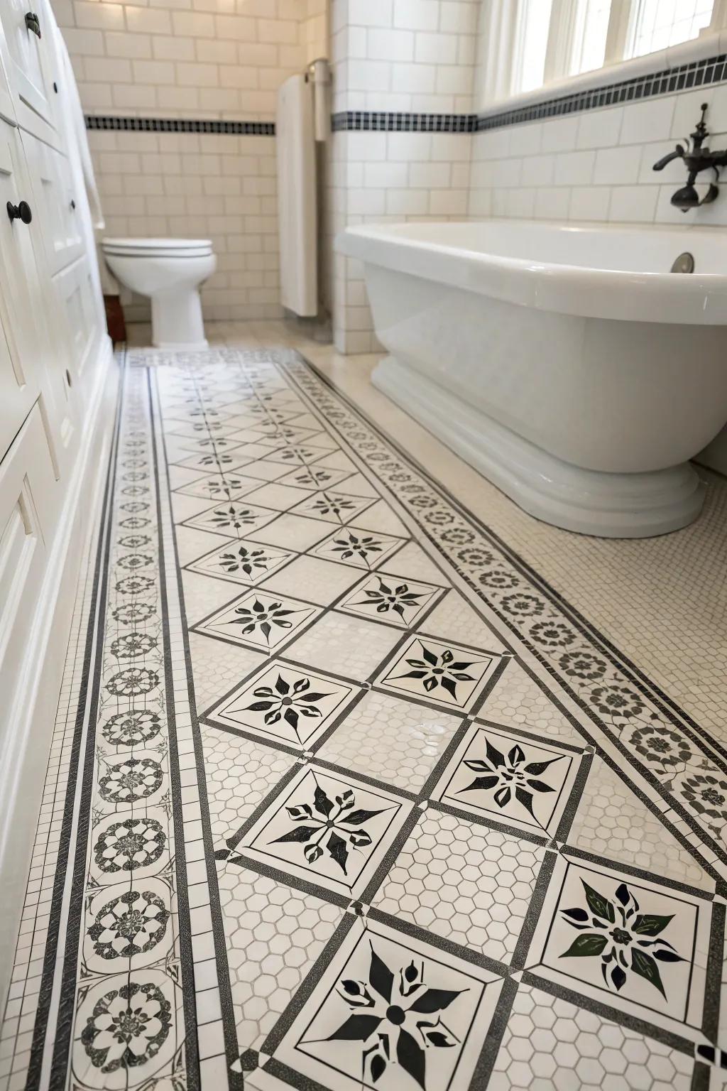 Detailed tiles bring classic allure to your area.