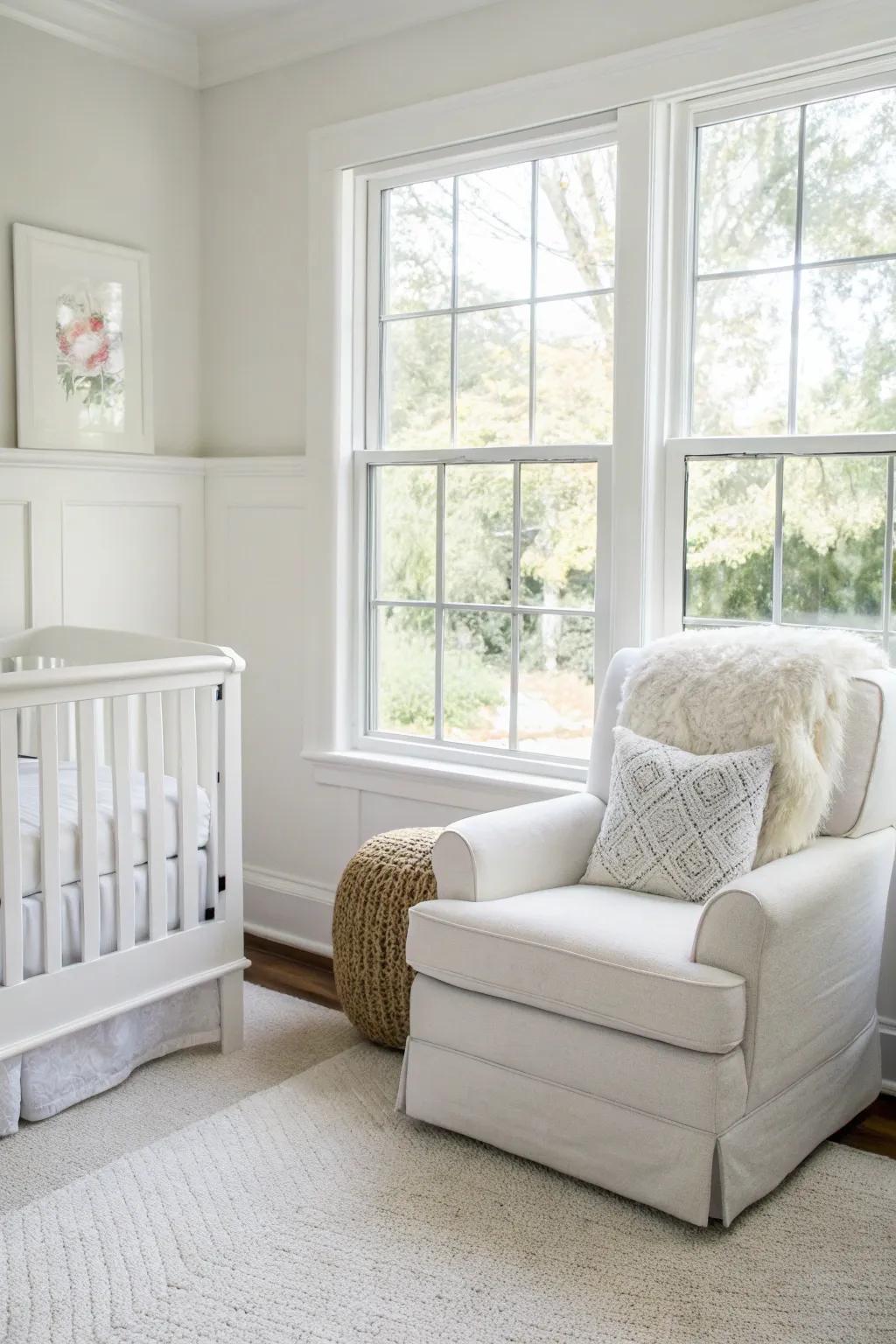 A relaxing seating zone encourages comfort and serenity.