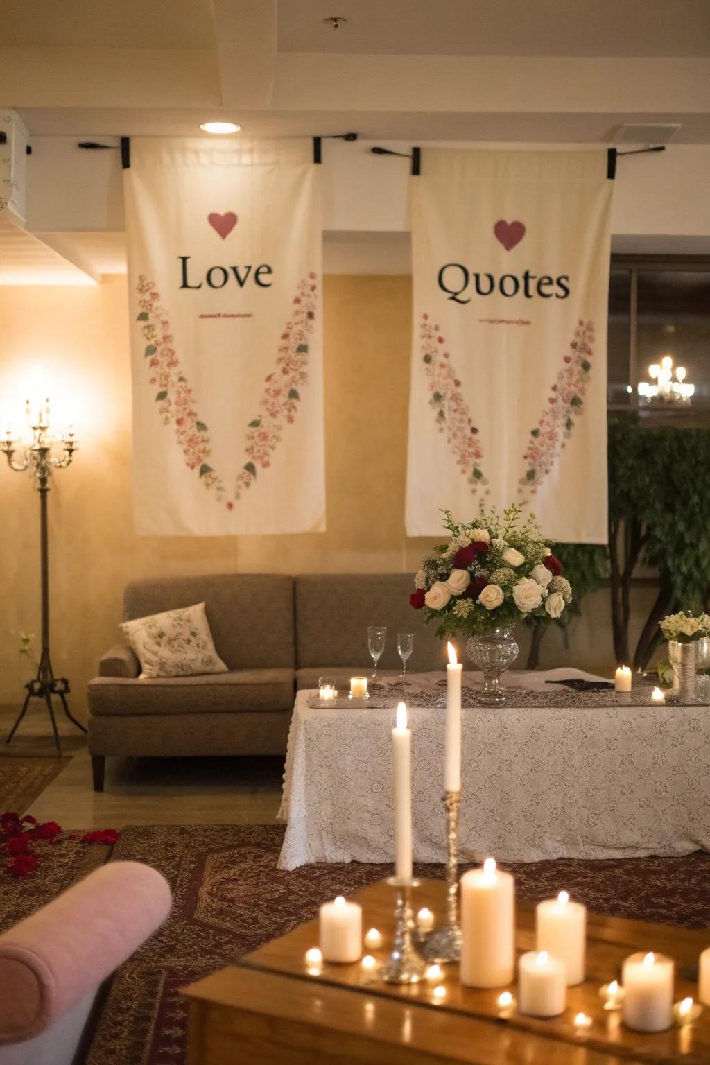 Inspire with heartfelt love saying banners.