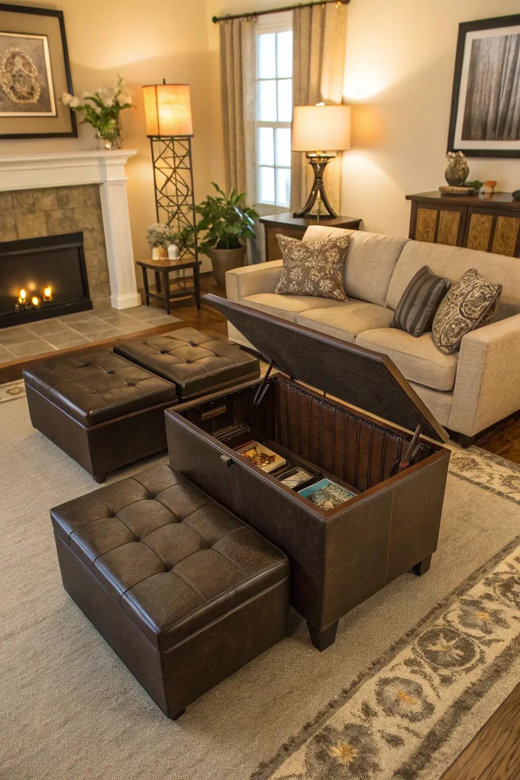 Furniture that does more than one thing makes the most of space and usability in any living room layout.