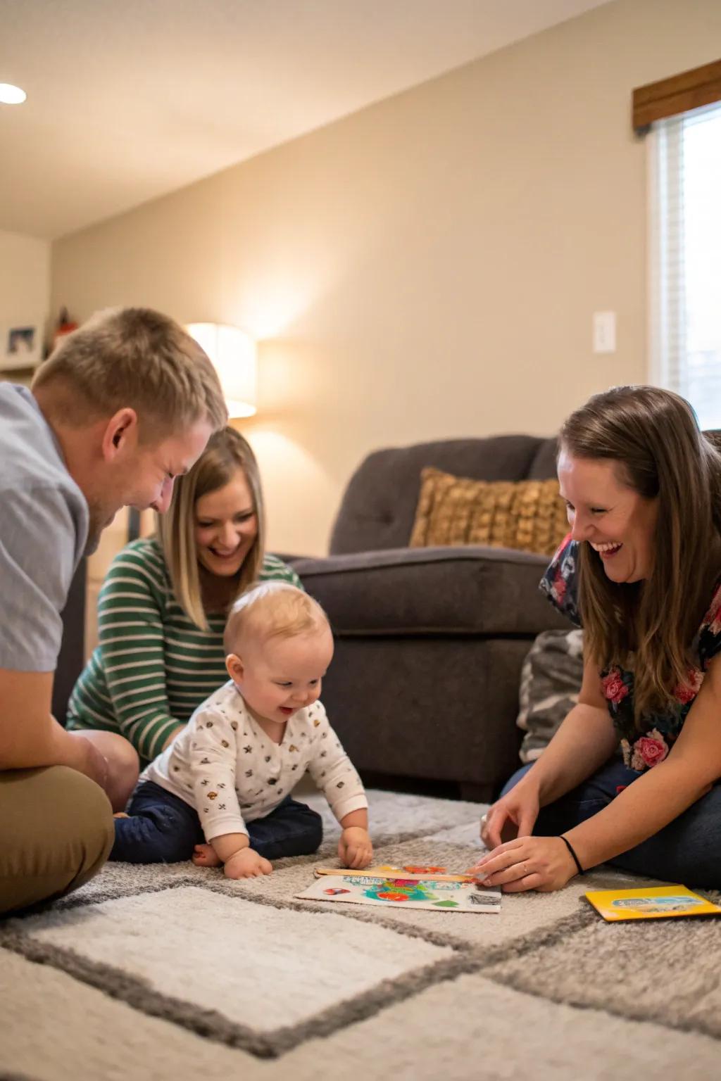 Family involvement makes monthly photos extra special.