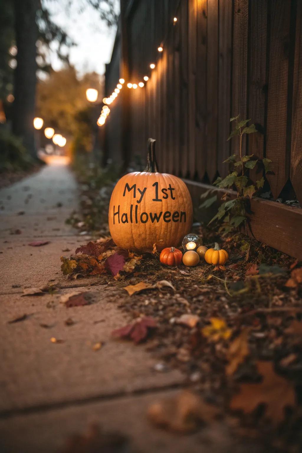 Commemorate baby's initial All Hallows' Eve with a distinctive squash.