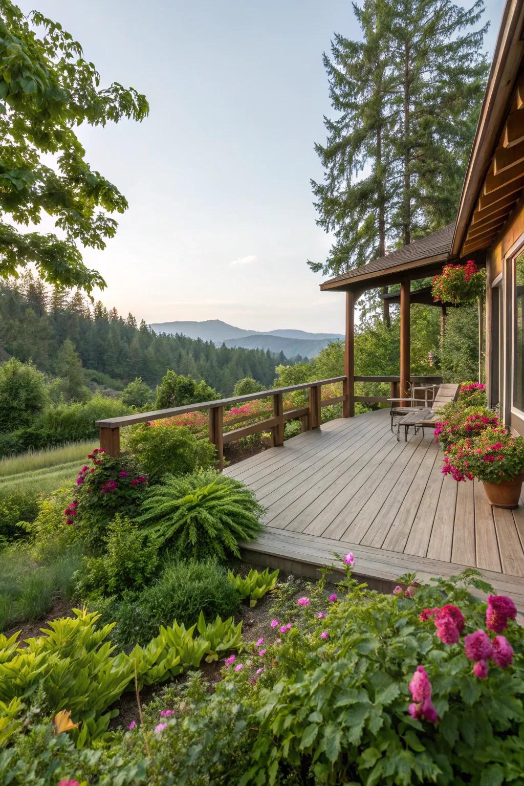 Verdant borders infuse vitality and color into any terrace.