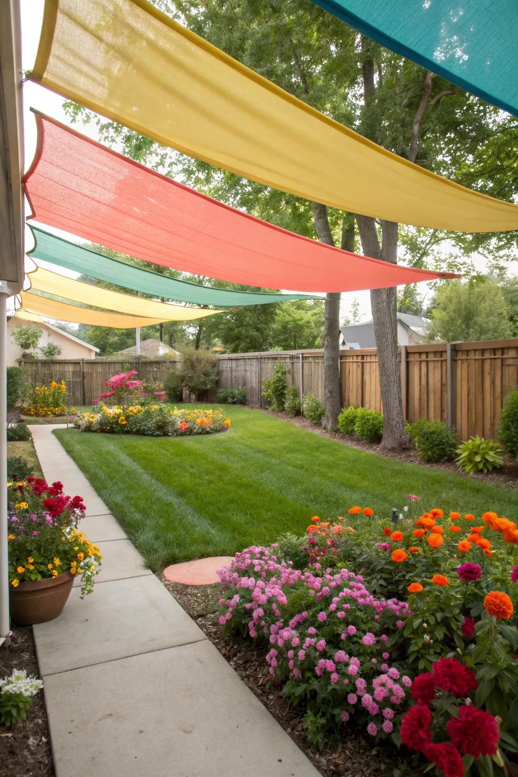 Bring your backyard to life using radiant fabric awnings.