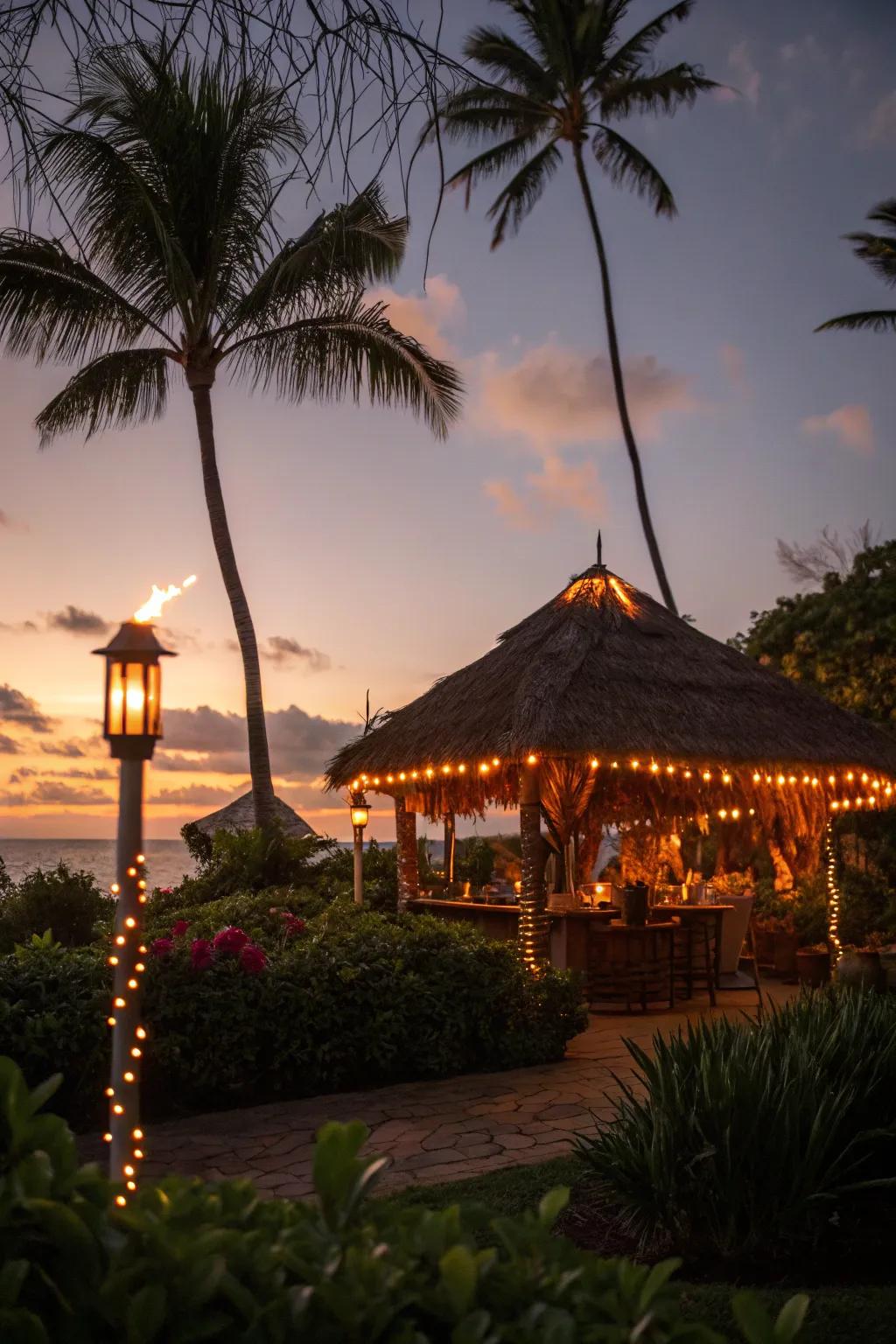 Mood lighting delivers a magical glow to your evening get-togethers.