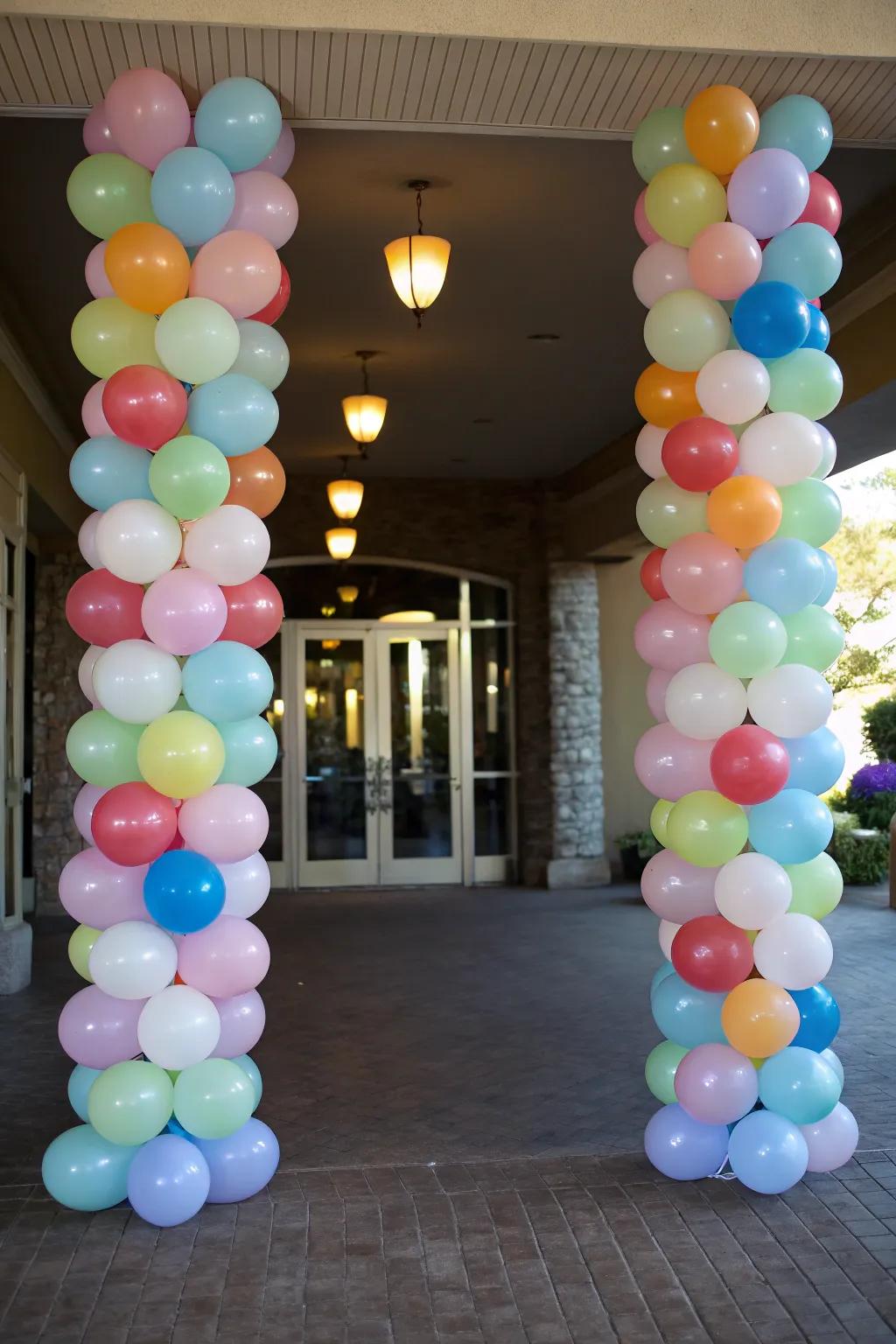 Balloon columns make a striking statement.