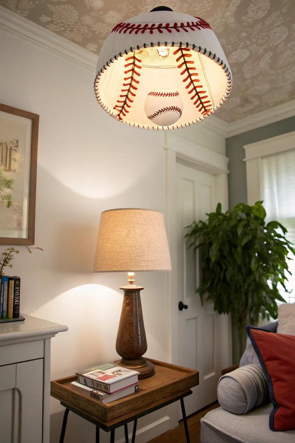 Brighten your room with baseball-inspired lighting.