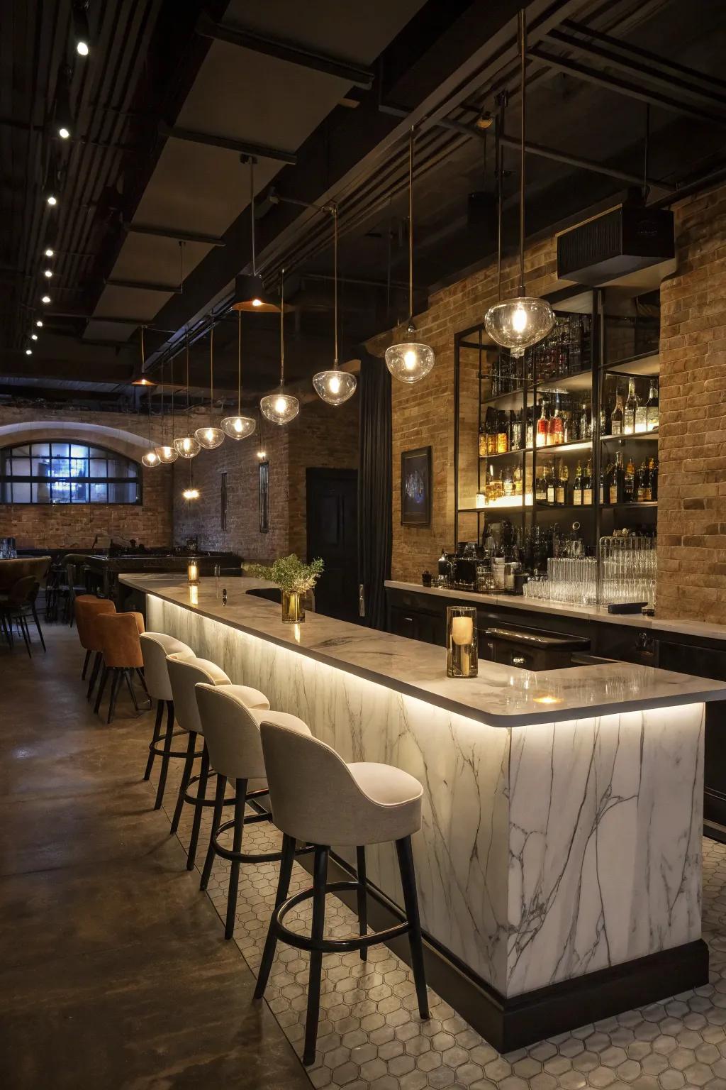 Stone worktops create an elegant and sophisticated environment.
