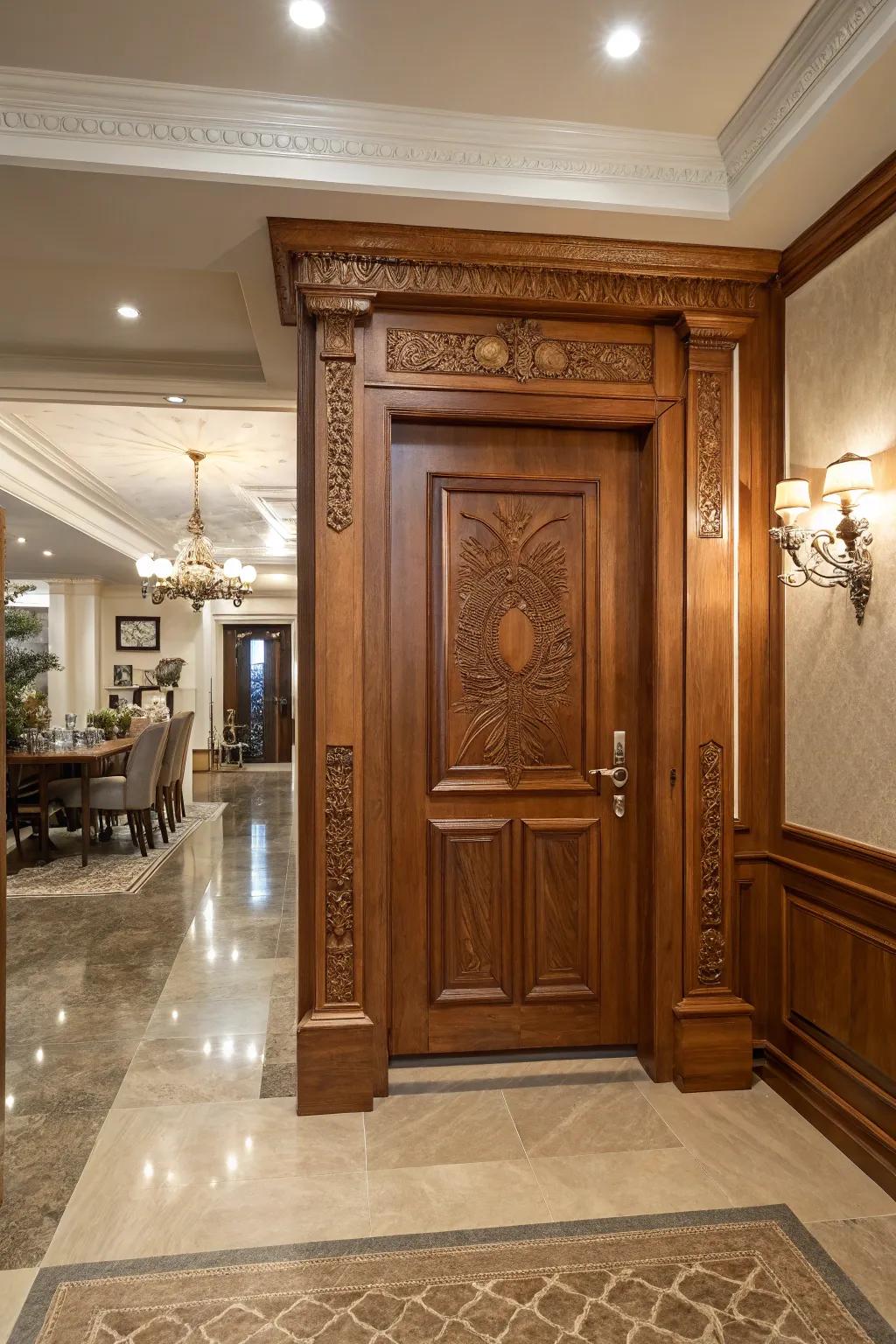 A heritage basement door brings timeless elegance to any home.