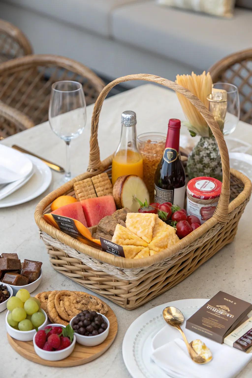 Craft a versatile basket with an array of treats.