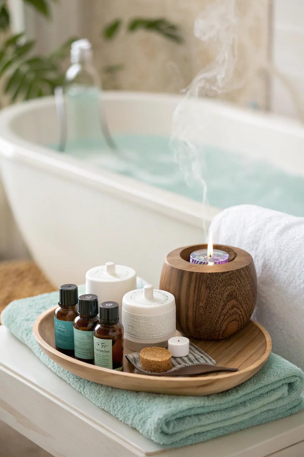 Turn your bath into an aromatherapy haven with soothing fragrances.