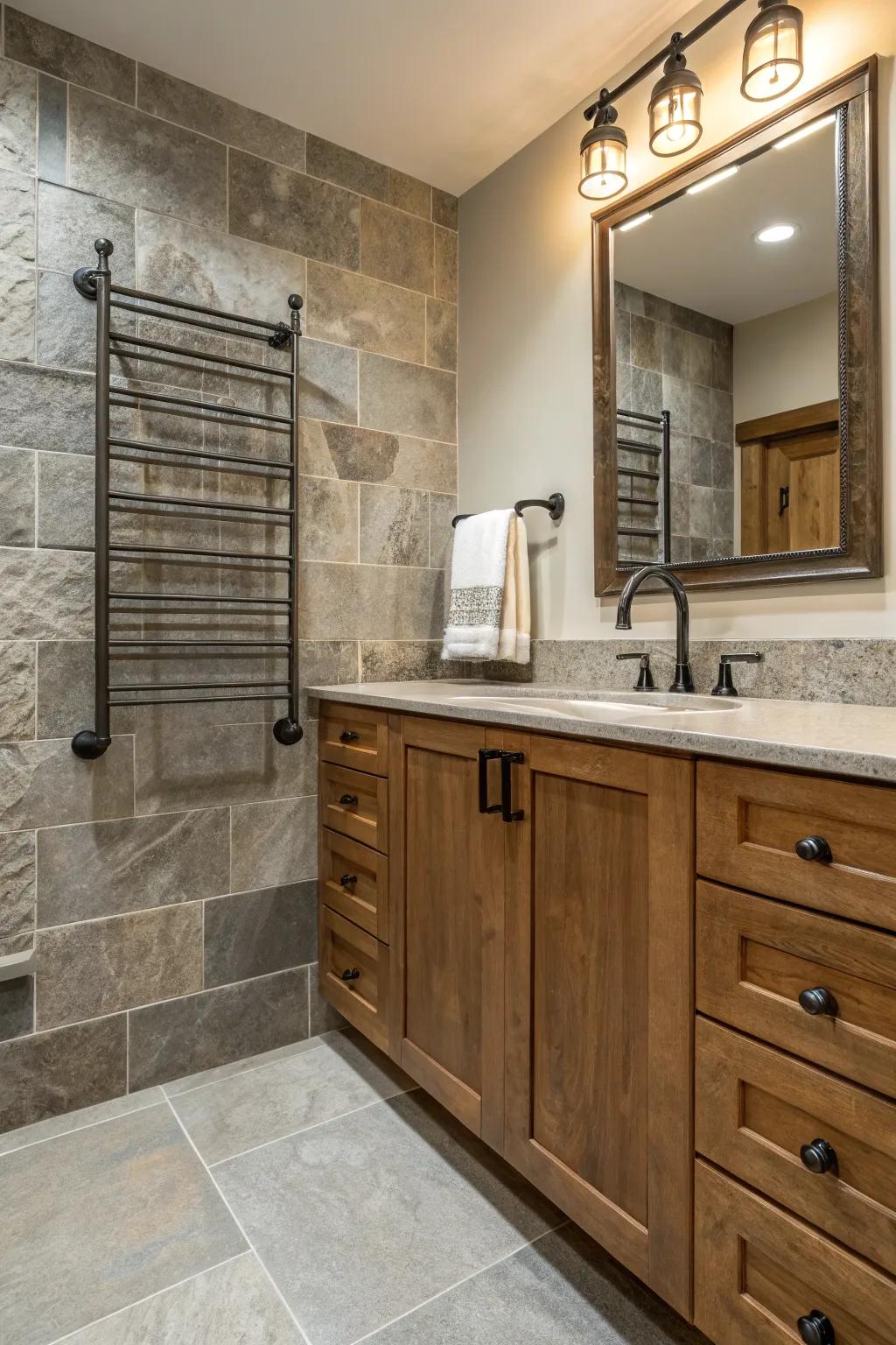 Different materials add depth and personality to your bathroom design.