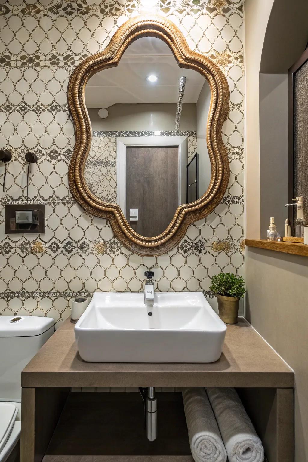 Feature mirrors that enrich your bathroom's character.