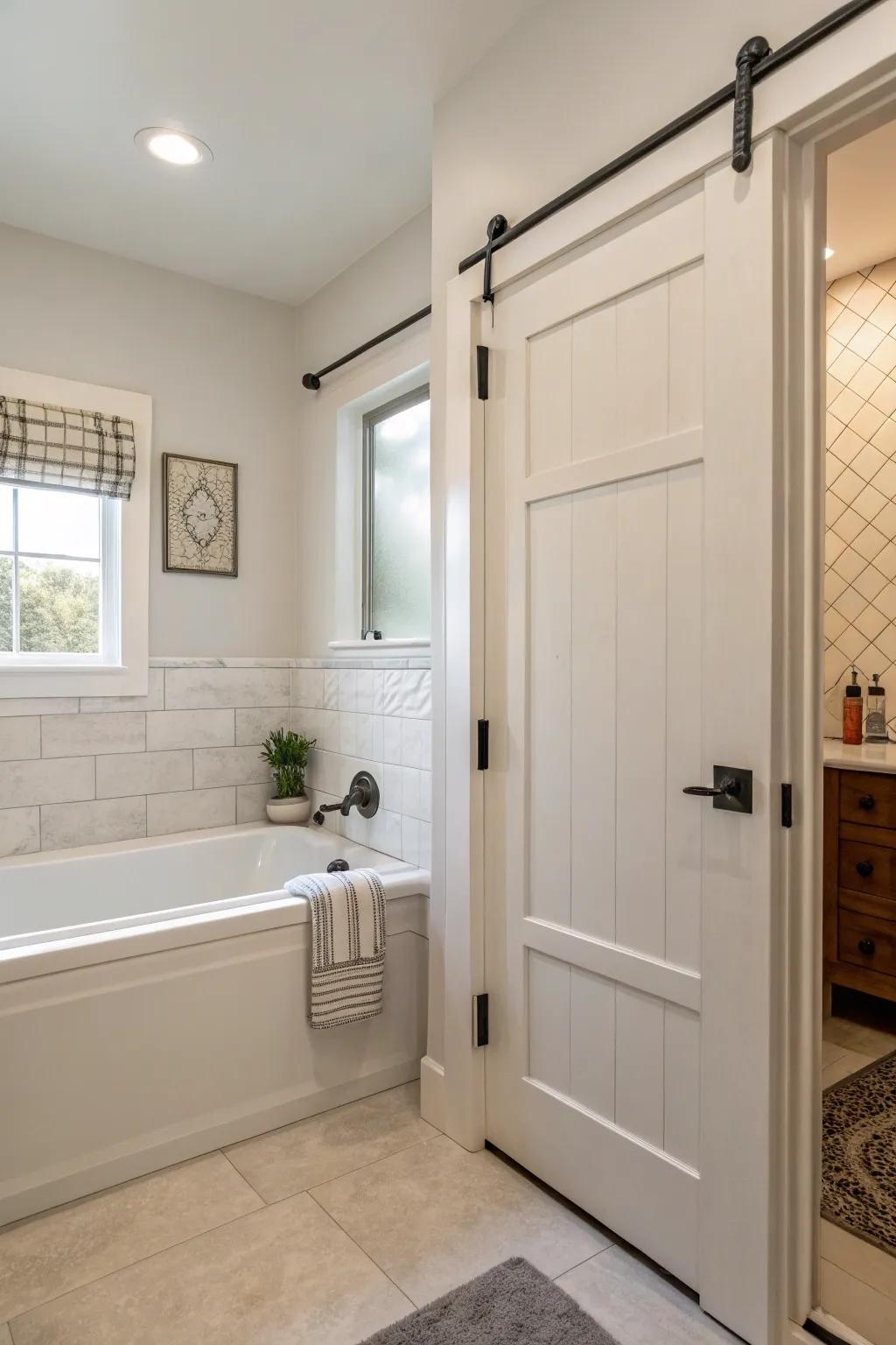 Minimalist fixtures ensure the focus remains on the sleek design of your bathroom.