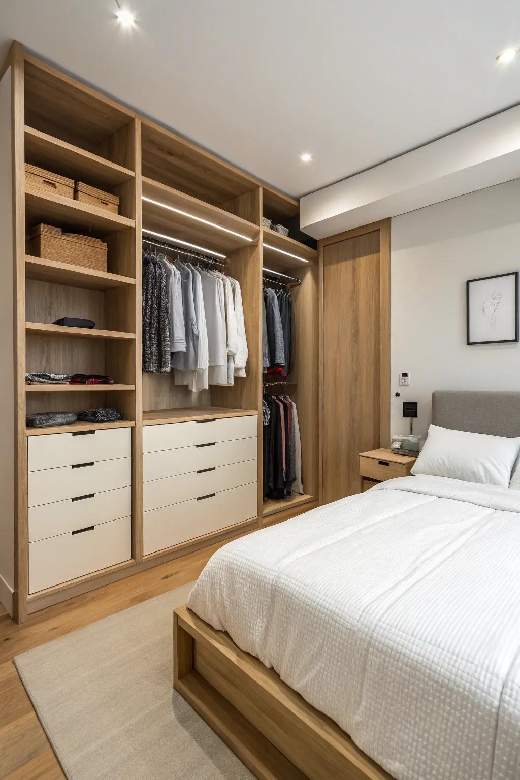 Minimalist design ensures your closet bed is serene and uncluttered.