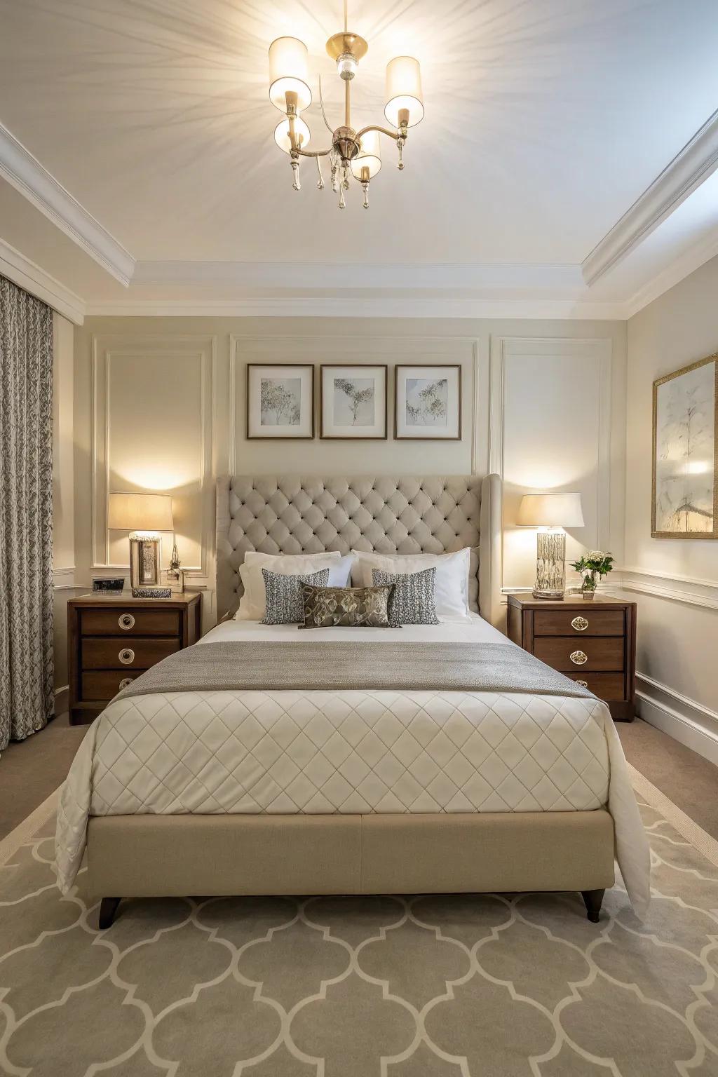 Enhancing the bedroom's flow through strategic layout planning.