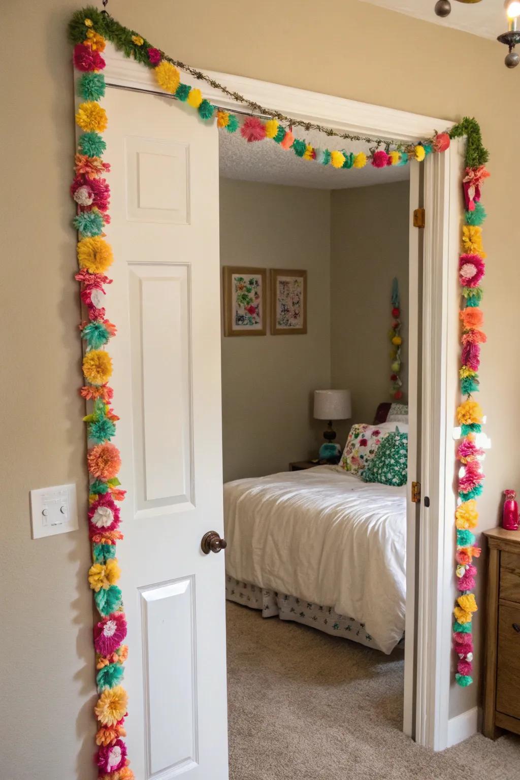 Ornamental ropes bring an instant festive sensation to your bedroom door.