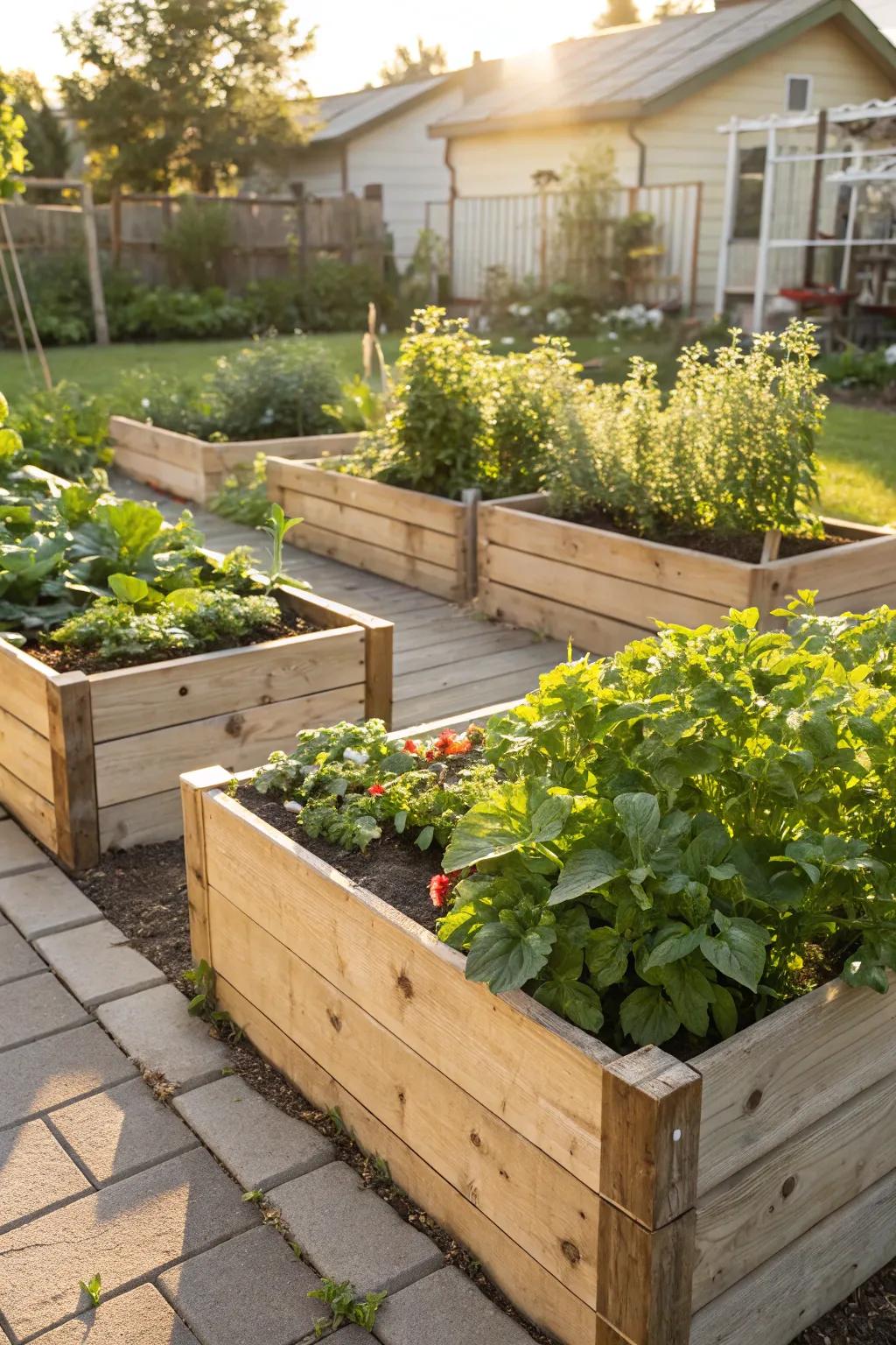 Pitch-black wood guarantees long-lasting garden beds with little decay.