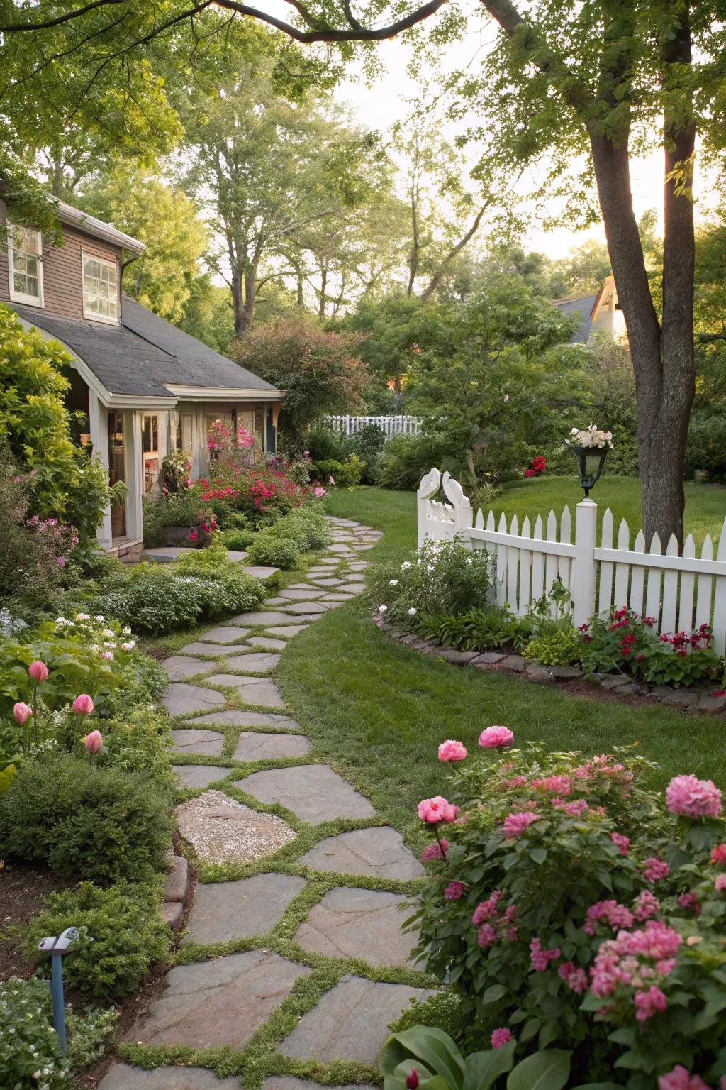 Paved pathways enhance both visual appeal and ease of navigation in your backyard.