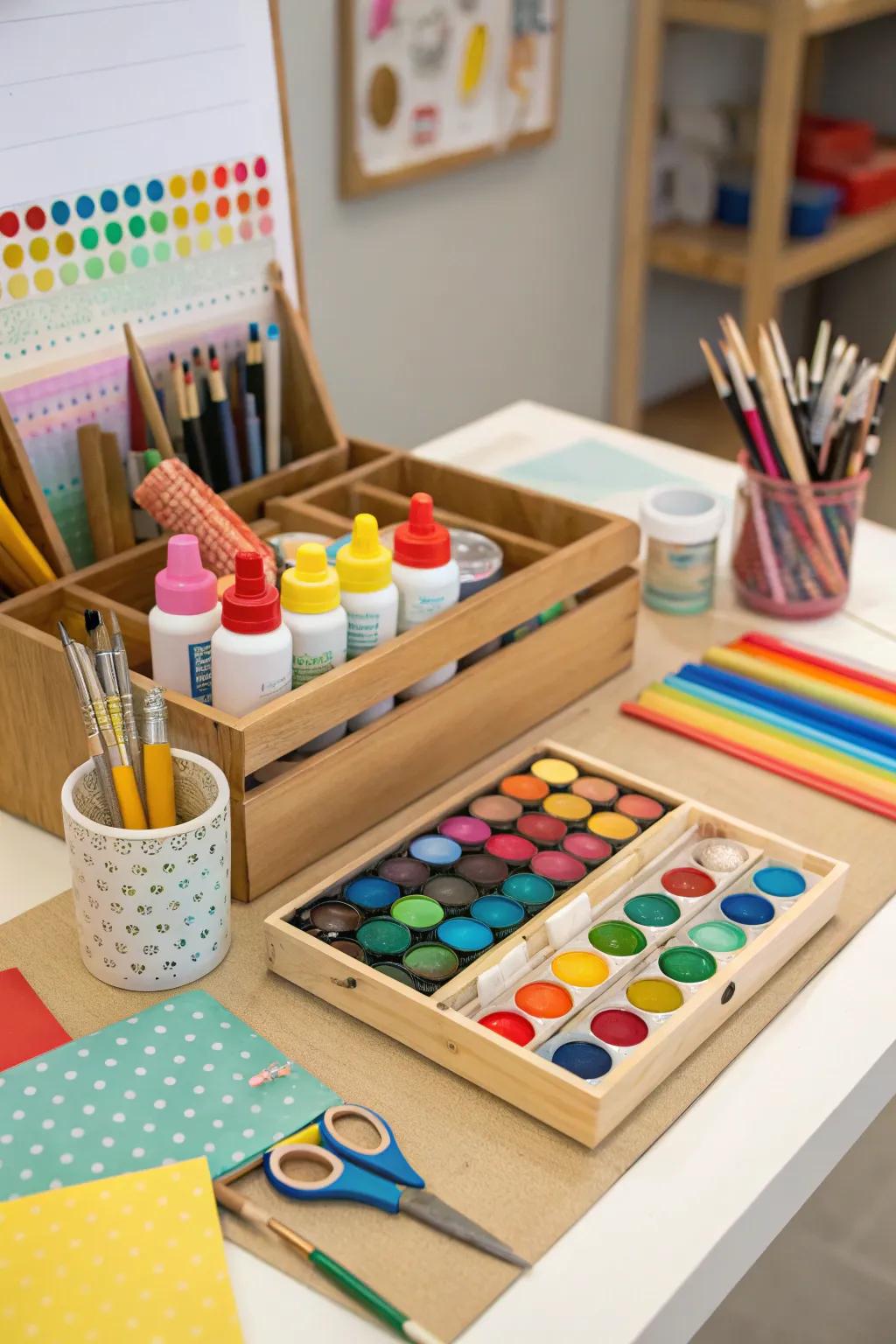 Unleash innovation with a cheerful art and craft birthday celebration.