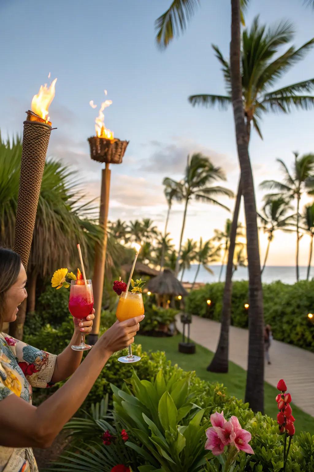 Escape to an island getaway with a tropical-themed celebration.