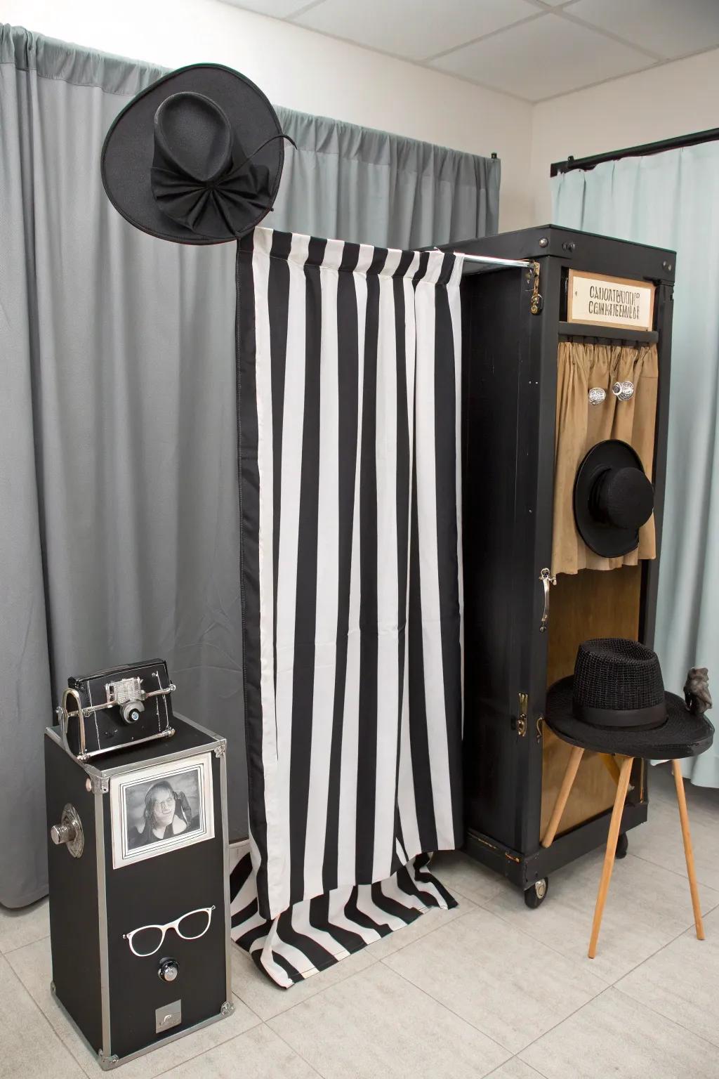 Document memories with a stylish black and white photo area.